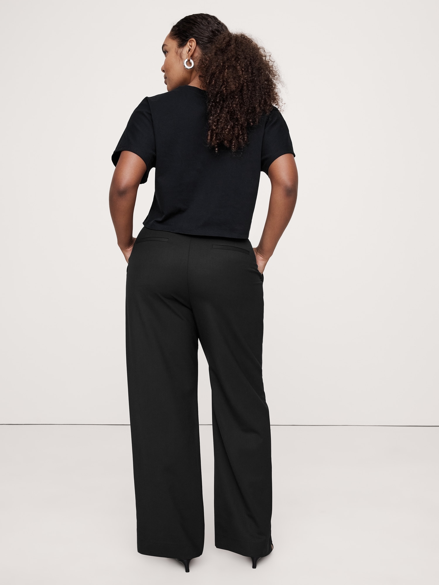 Soho High-Rise Wide-Leg Italian Wool Pant