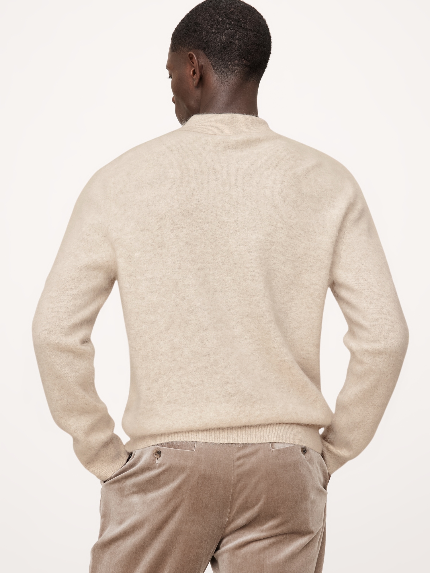 Brushed Cashmere Sweater Polo