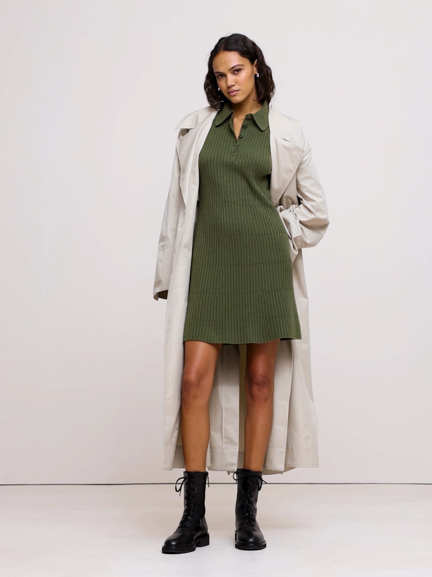 Image number 2 showing, Ribbed Polo Sweater Dress