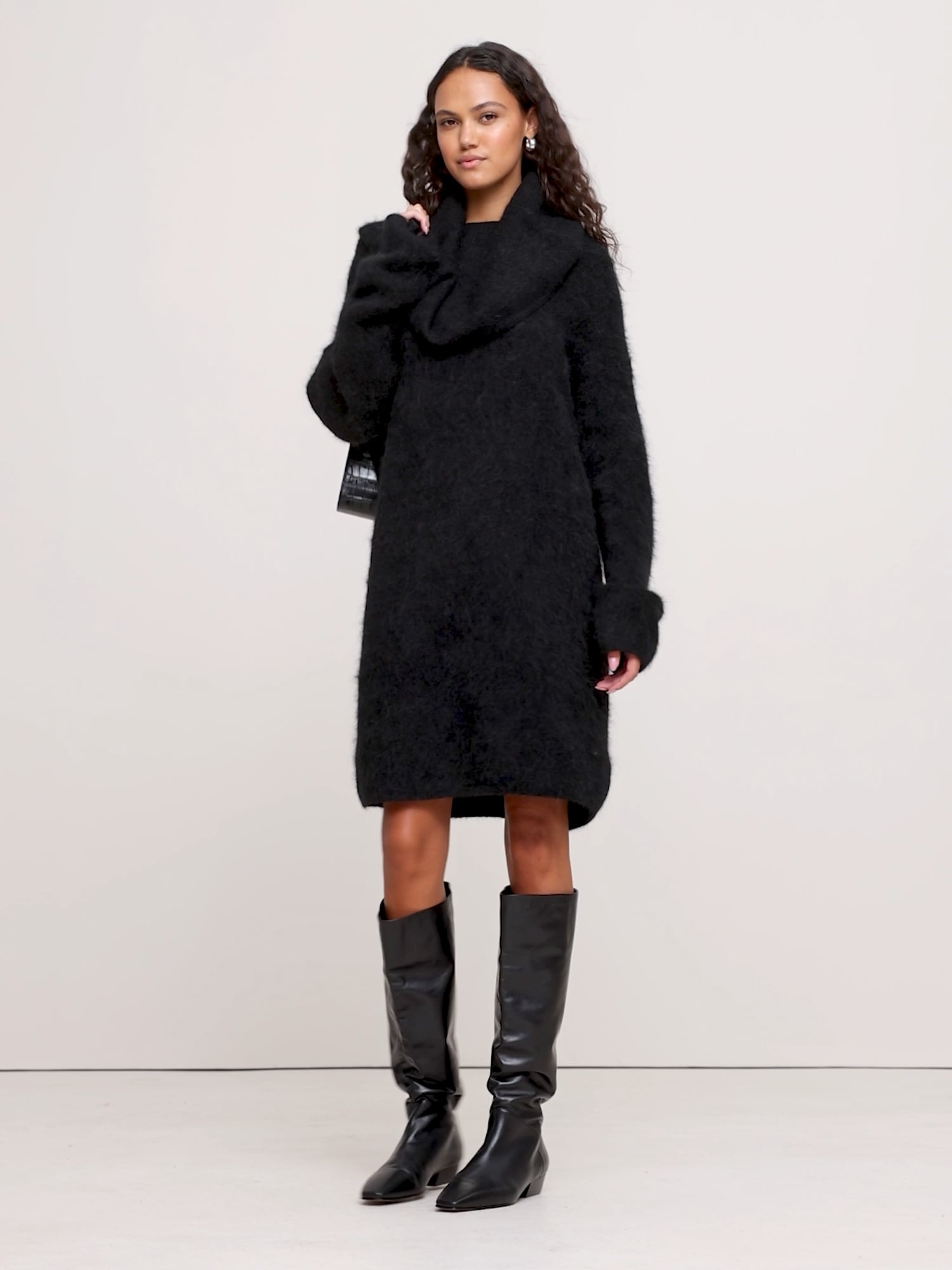 Image number 2 showing, Oversized Fuzzy Alpaca-Blend Sweater Dress