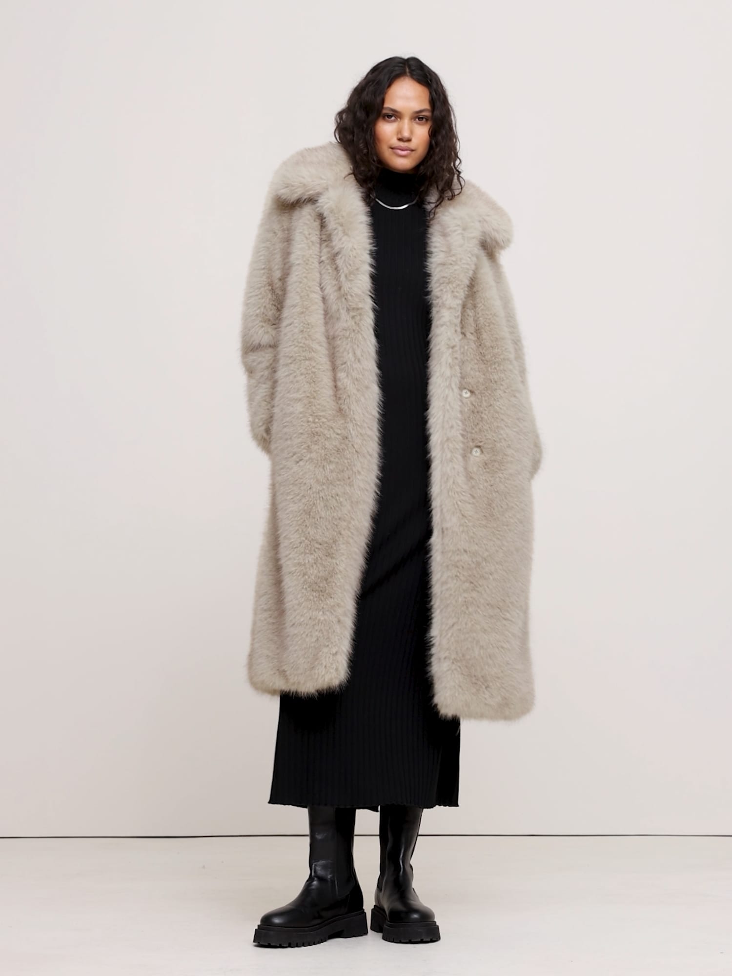 Image number 2 showing, Faux Fur Long Coat