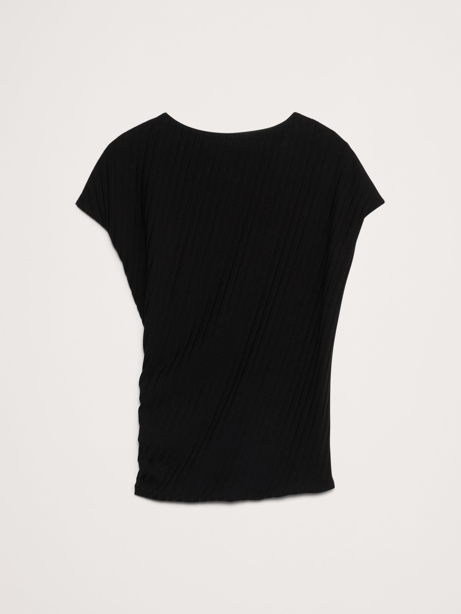 Wide Ribbed Draped Top