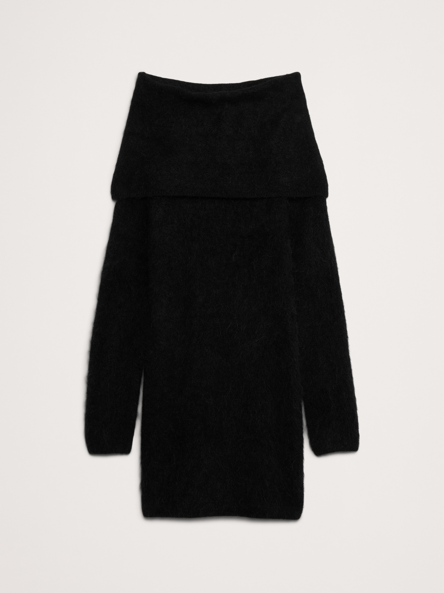 Oversized Fuzzy Alpaca-Blend Sweater Dress