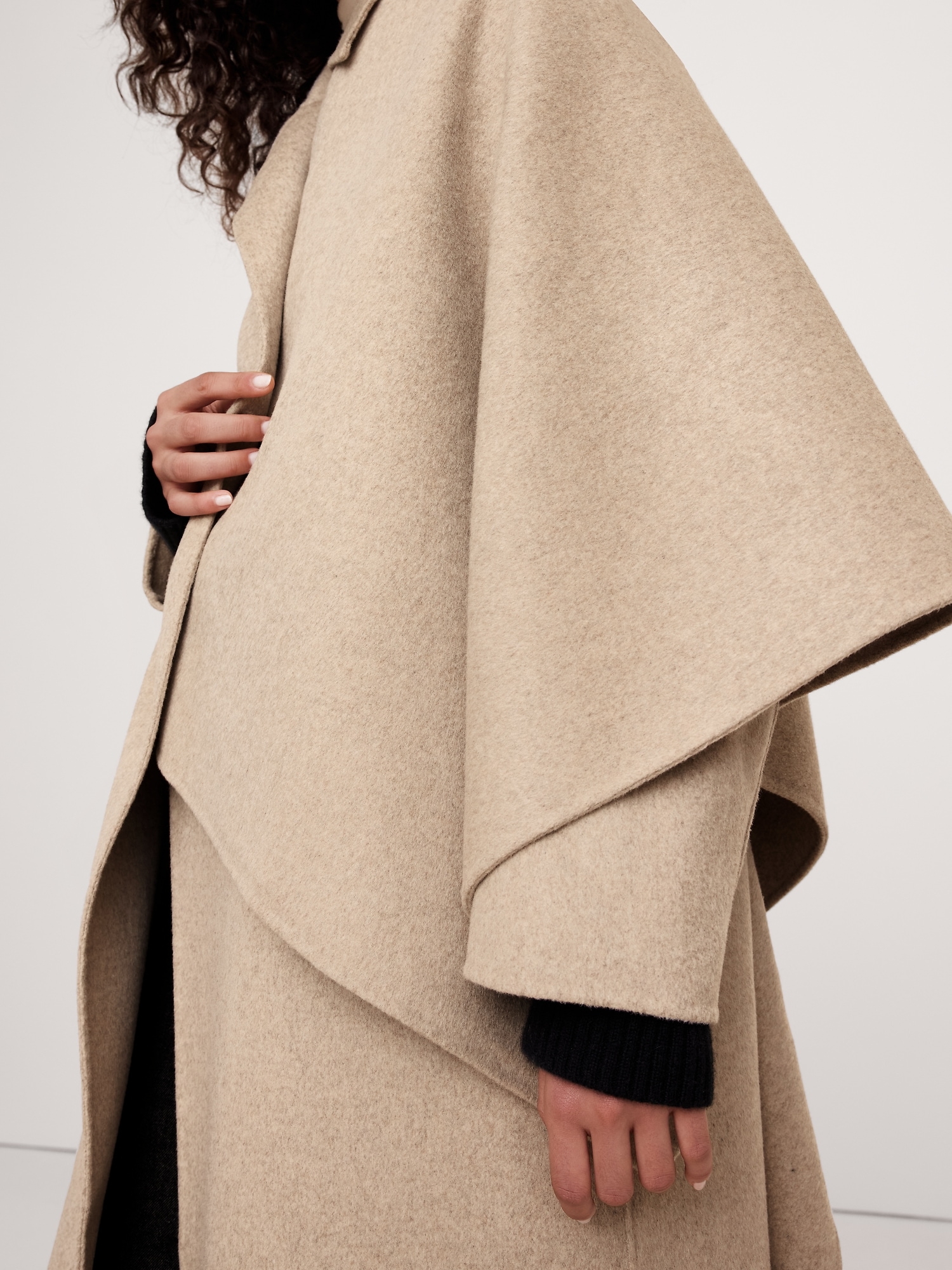 Oversized Double-Faced Cape Coat