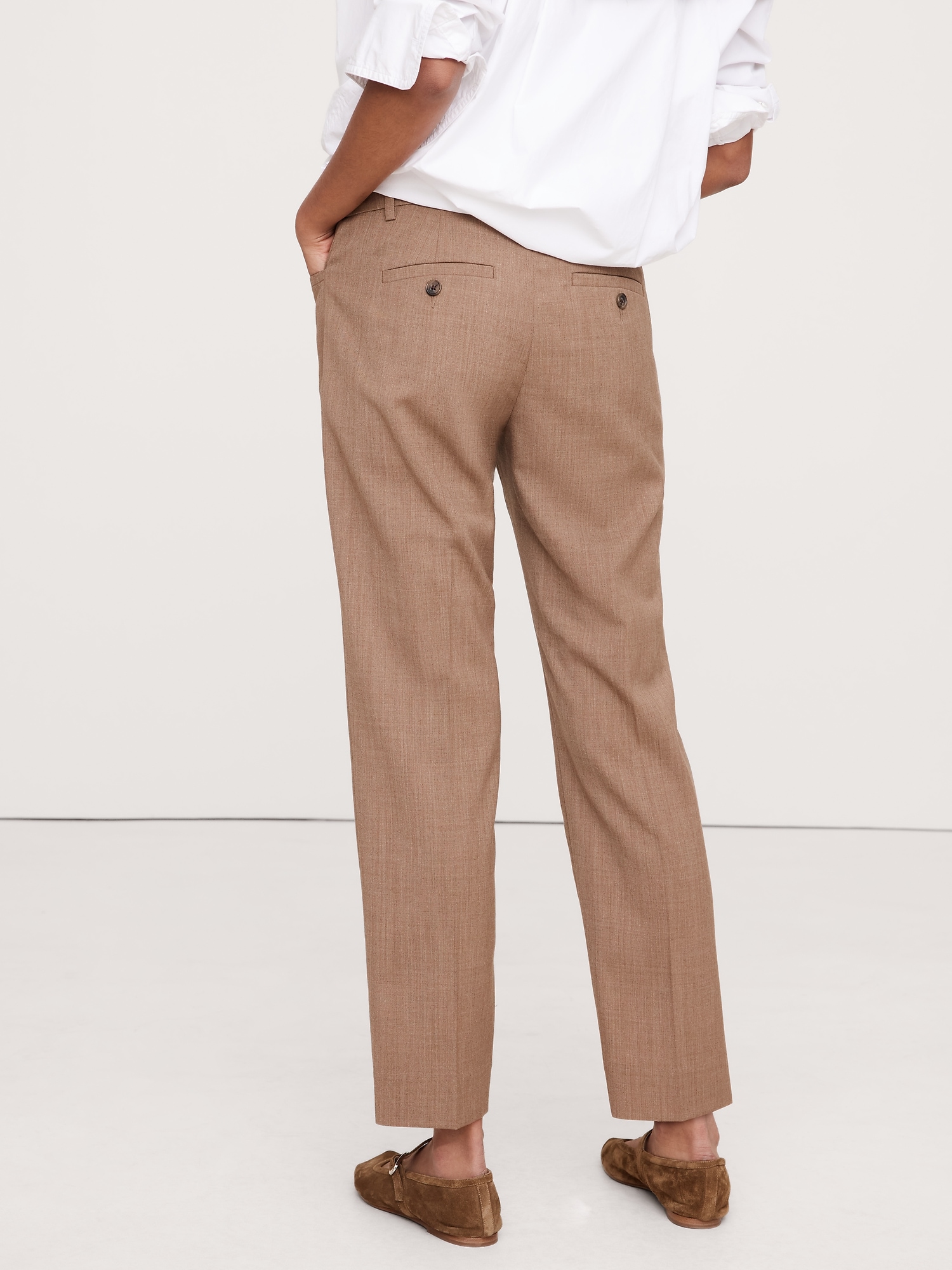 Pantalon étroit longueur cheville en laine italienne Siena