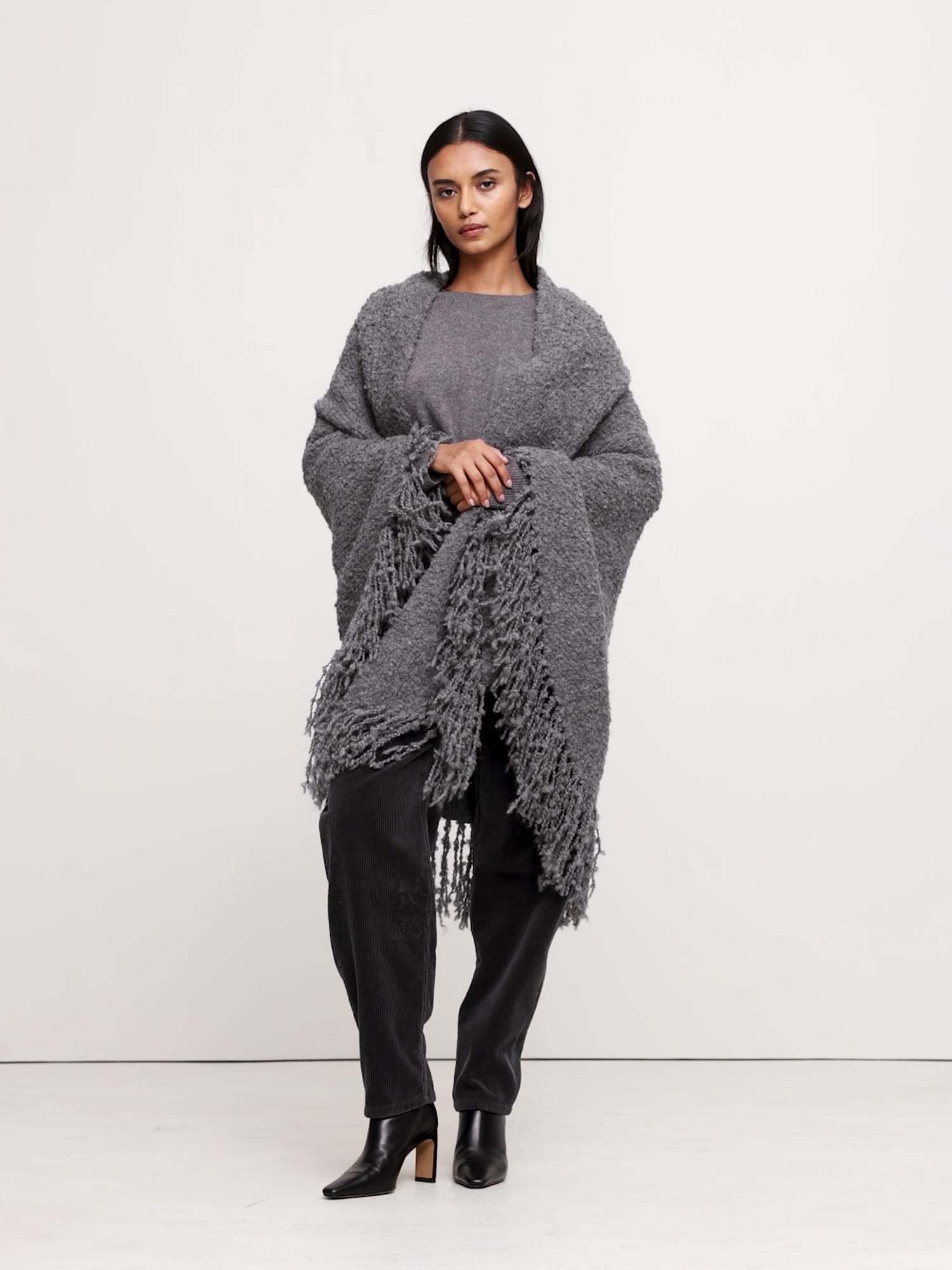 Image number 2 showing, Alpaca-Wool Bouclé Wrap