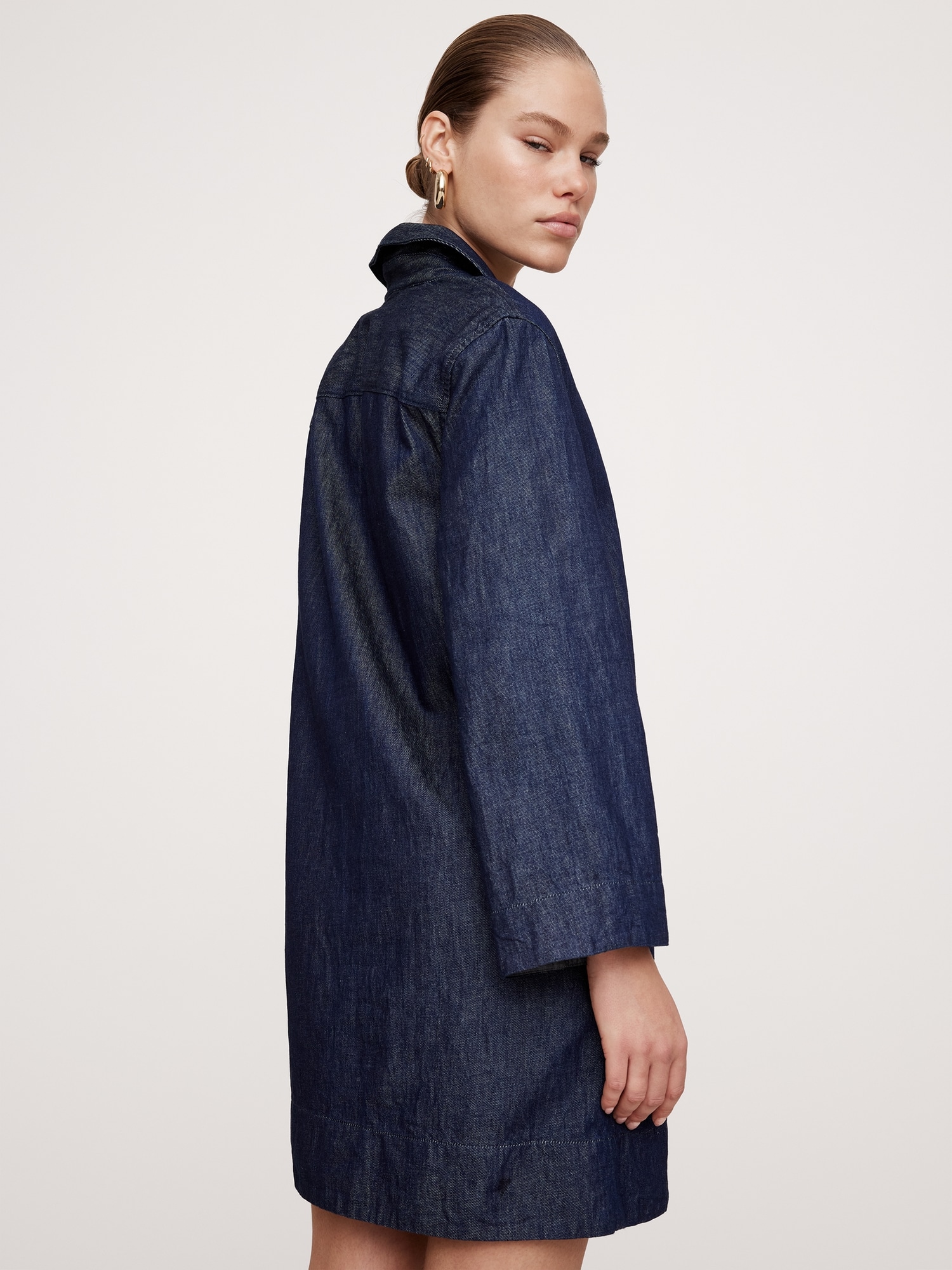 Italian Denim Kaftan Mini Dress