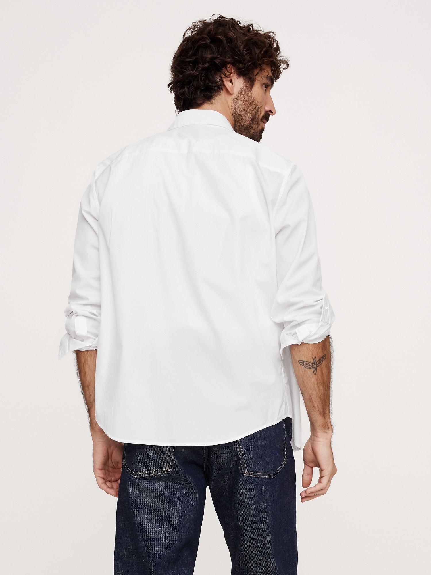 Standard-Fit Washed Cotton Poplin Shirt