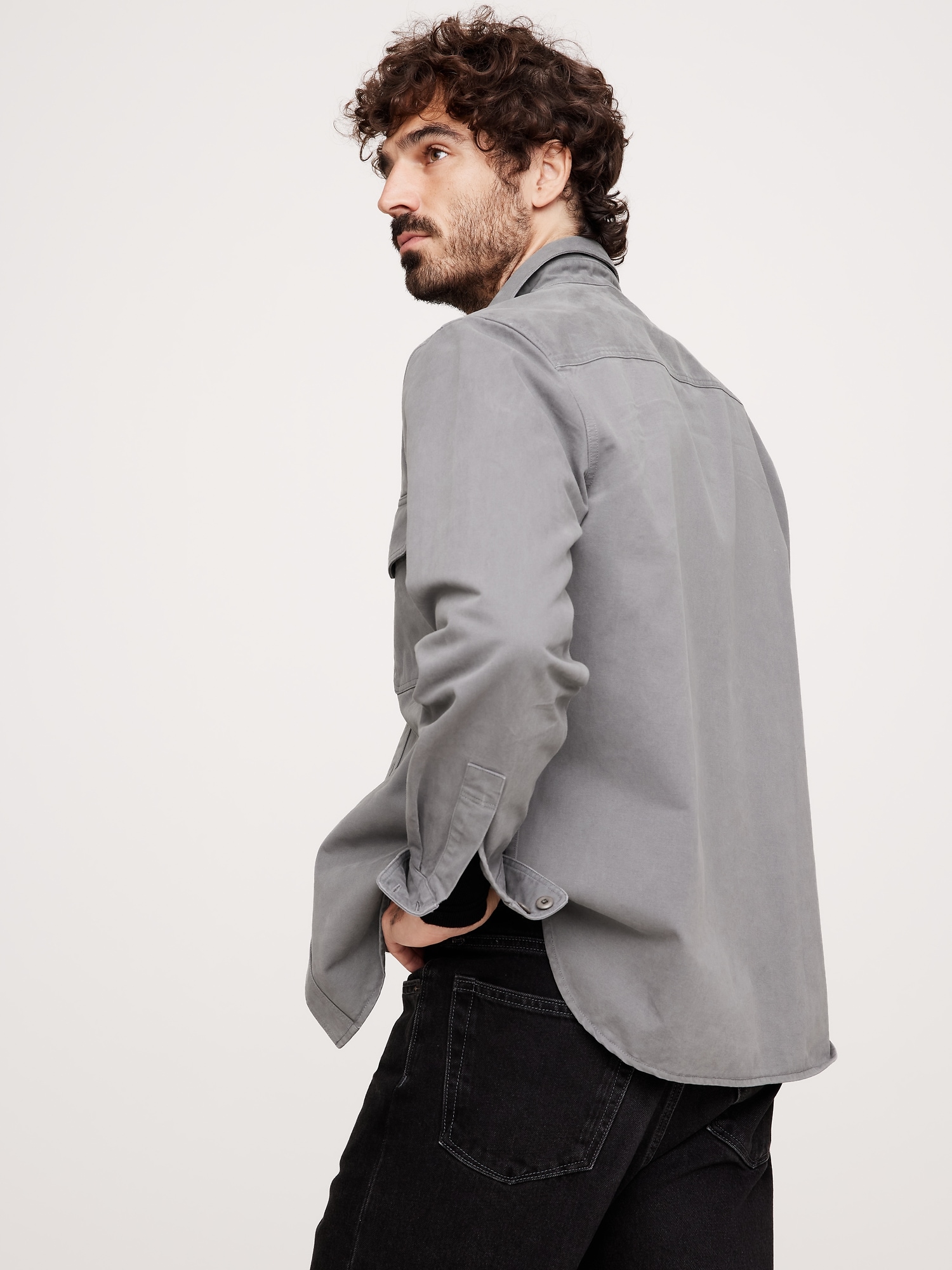 Cotton Twill Shirt Jacket