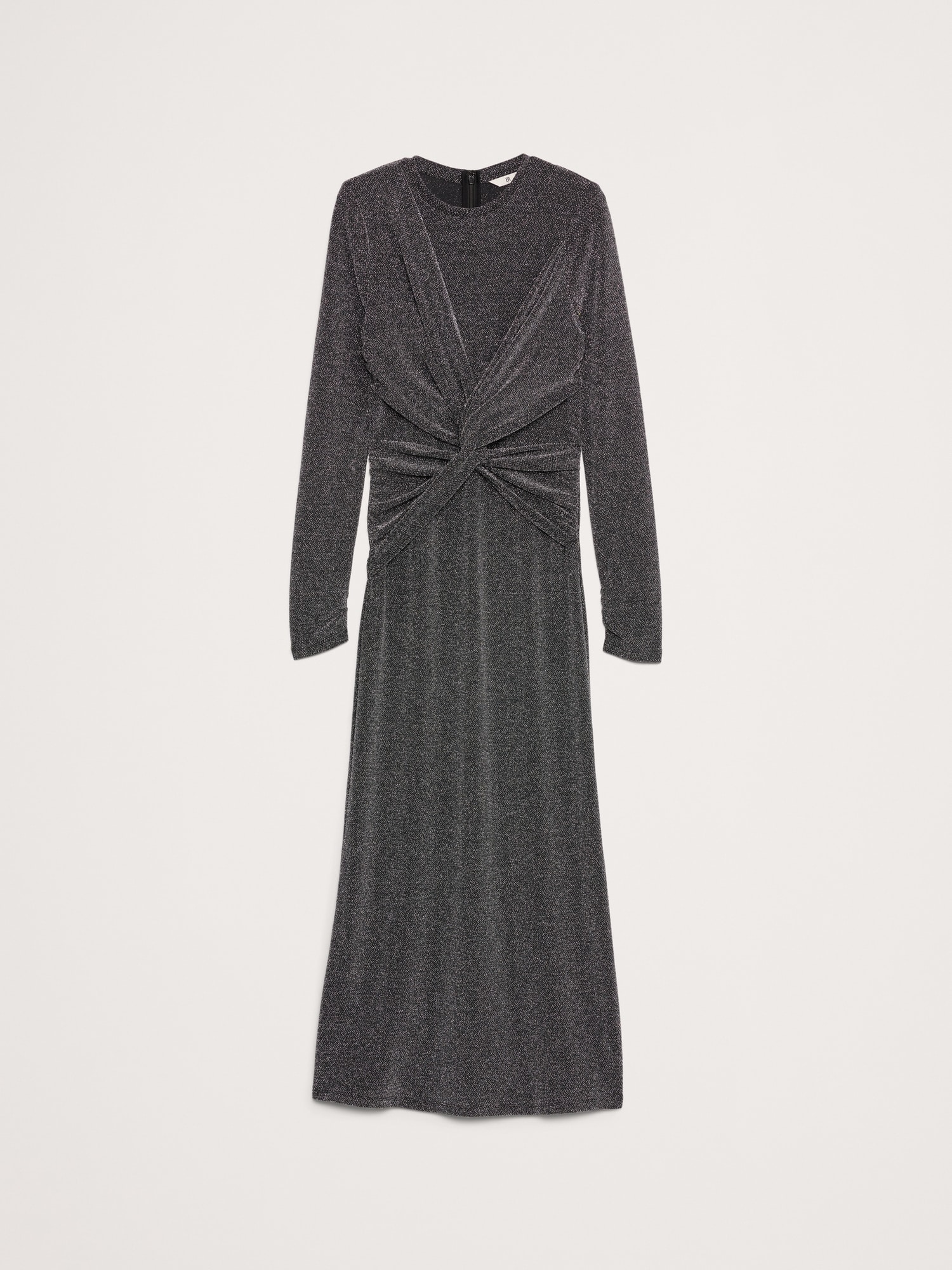 Jersey Knit Twist-Front Maxi Dress