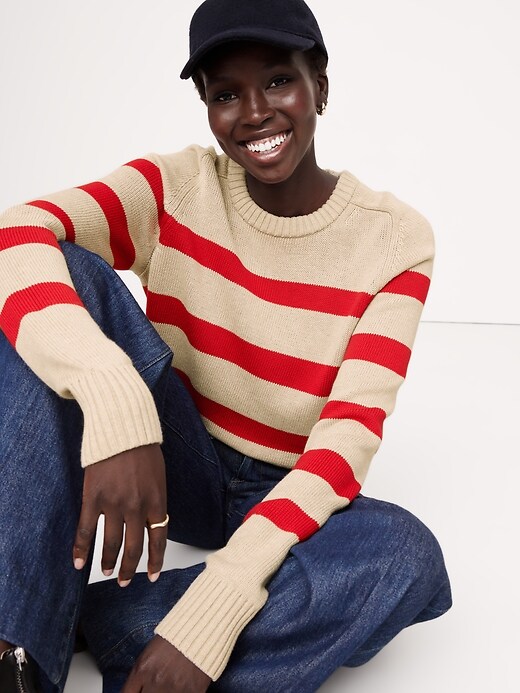Cotton-Silk Crew-Neck Sweater | Banana Republic