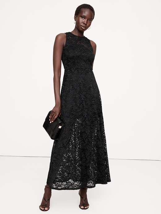 Banana republic navy lace dress online