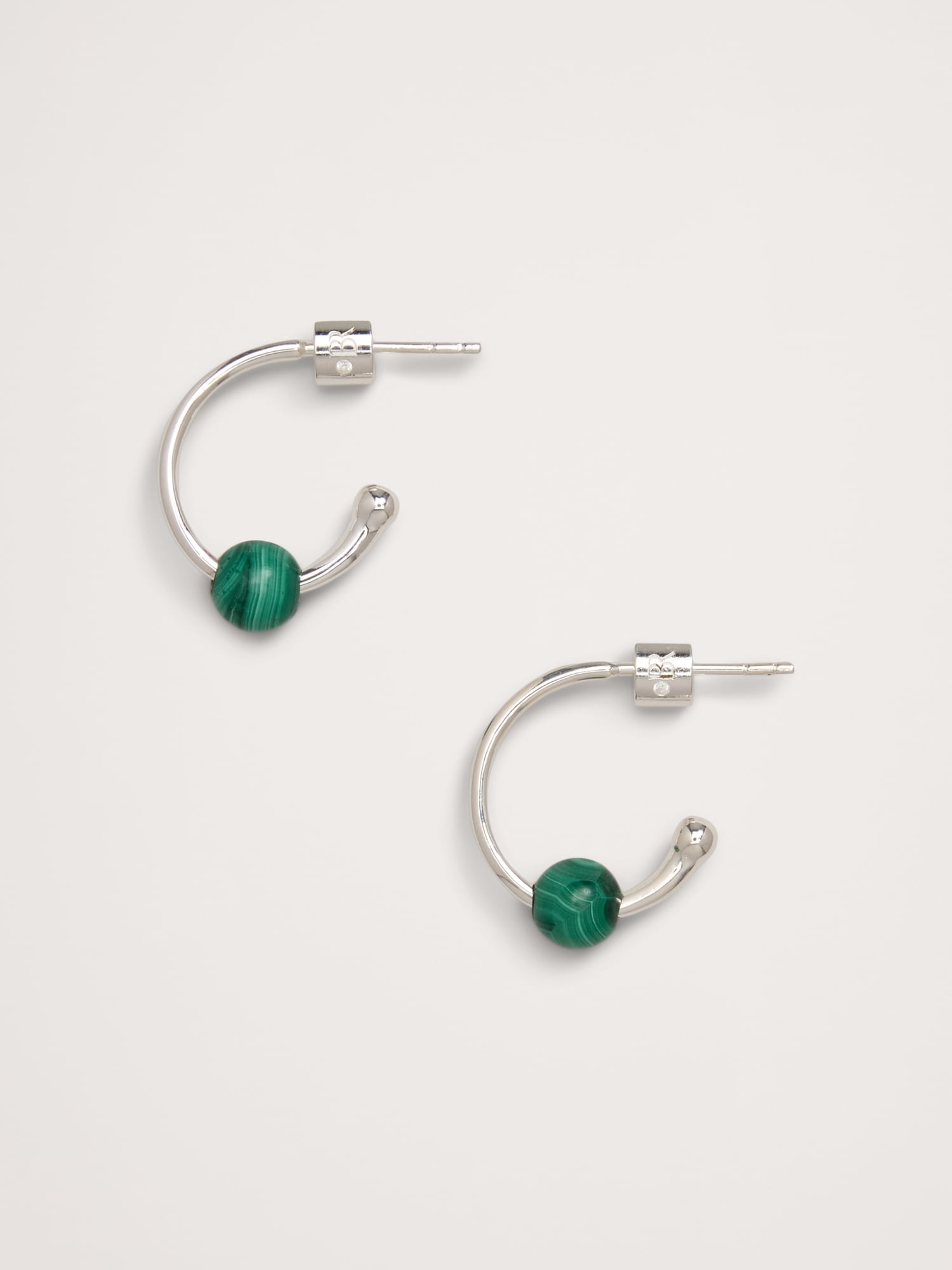 Malachite Hoop Earrings