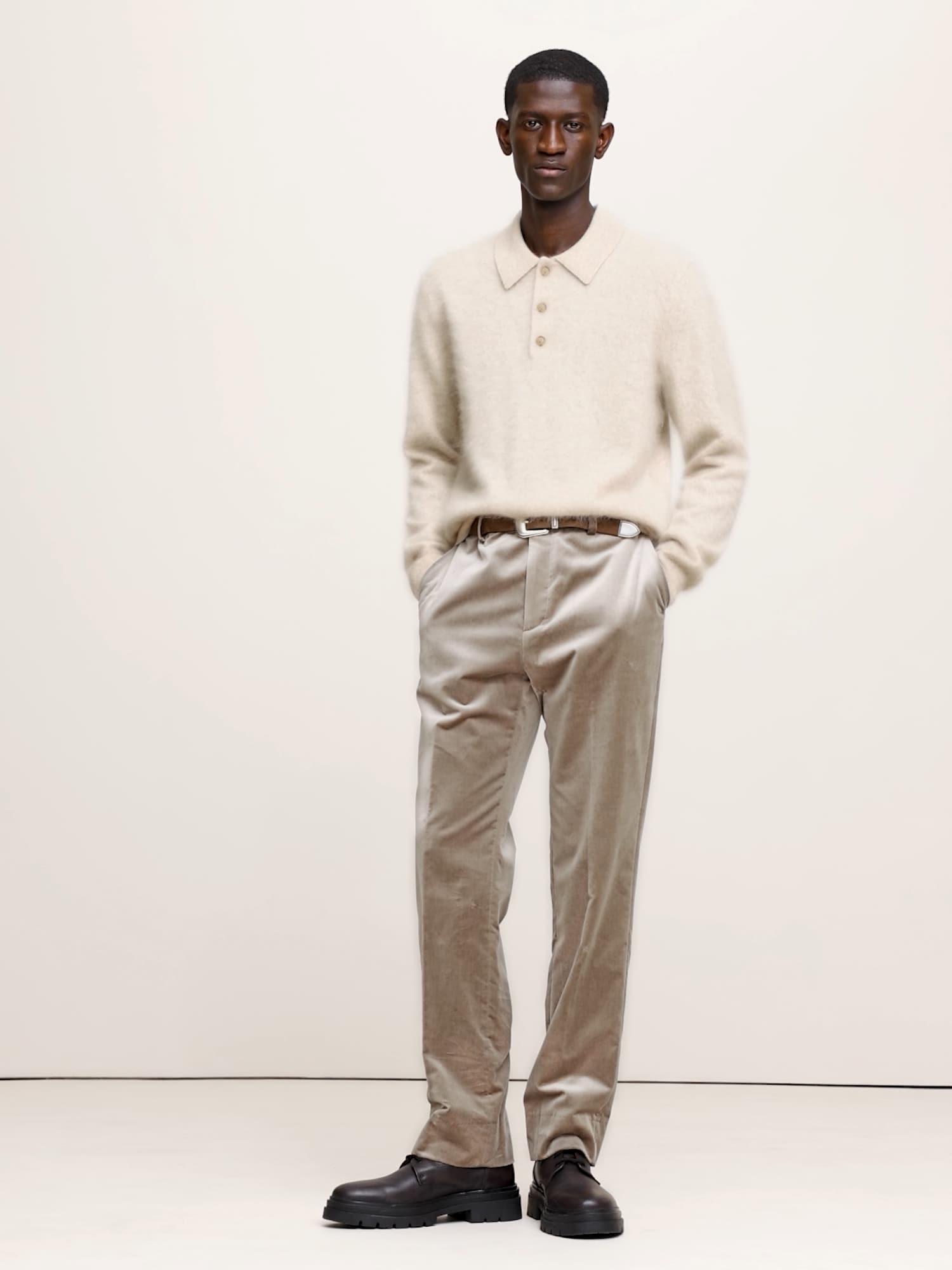 Image number 2 showing, Brushed Cashmere Sweater Polo