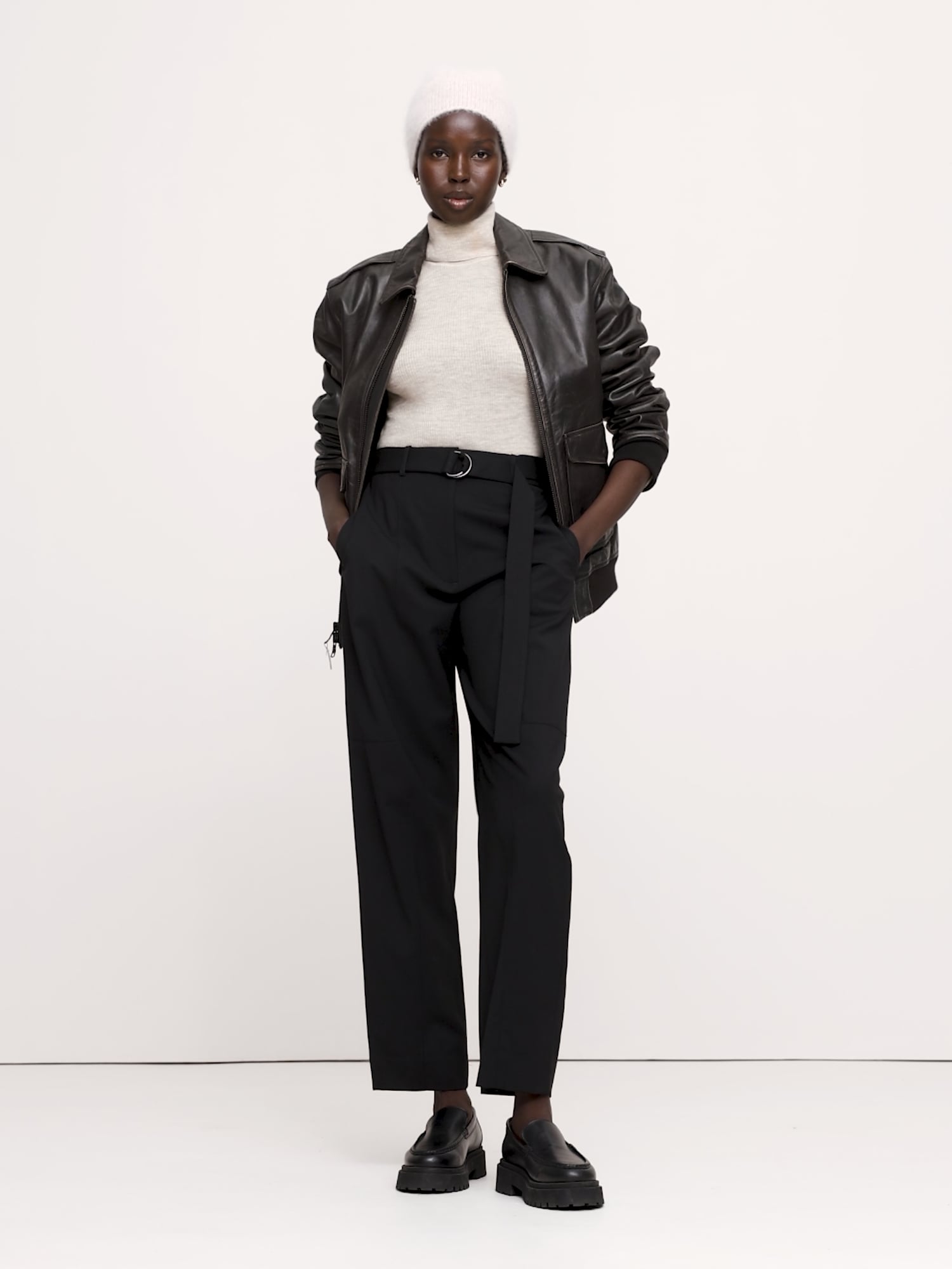 Image number 2 showing, High-Rise Barrel Italian Wool Pant