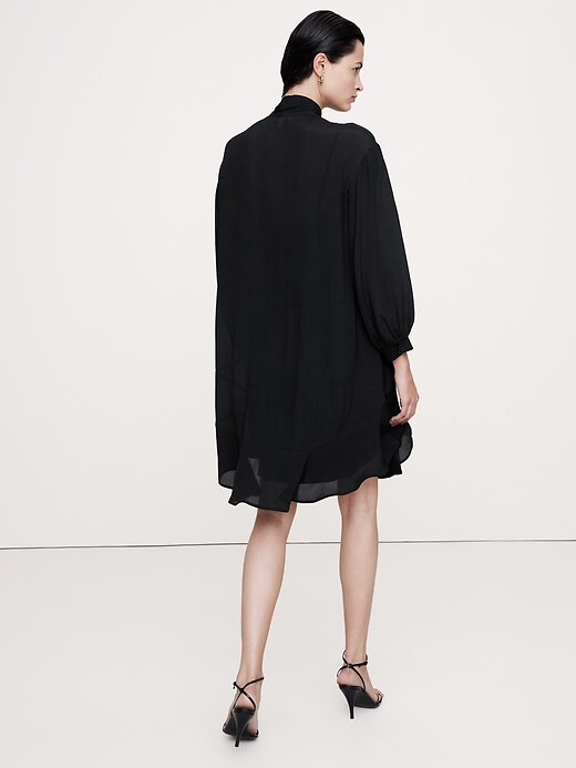 Georgette Cross-Tie Trapeze Dress | Banana Republic