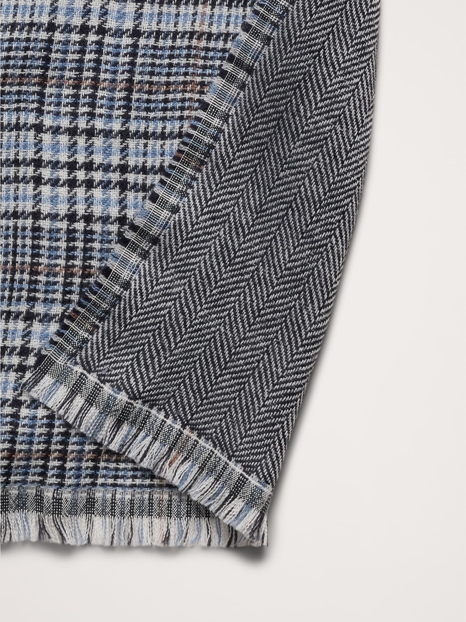 Plaid Lightweight Wool Scarf