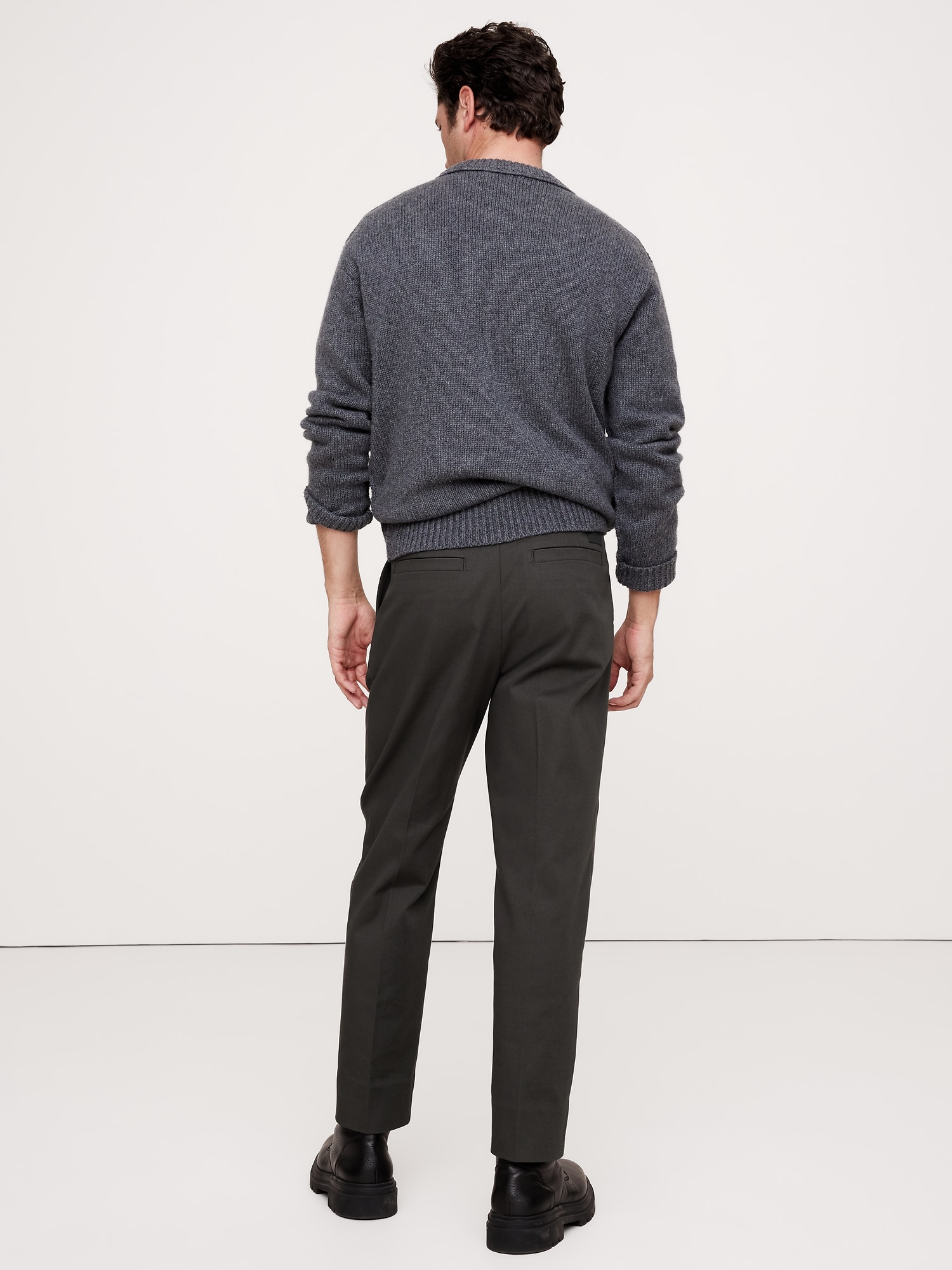 Pleated Cropped Italian-Stretch Chino