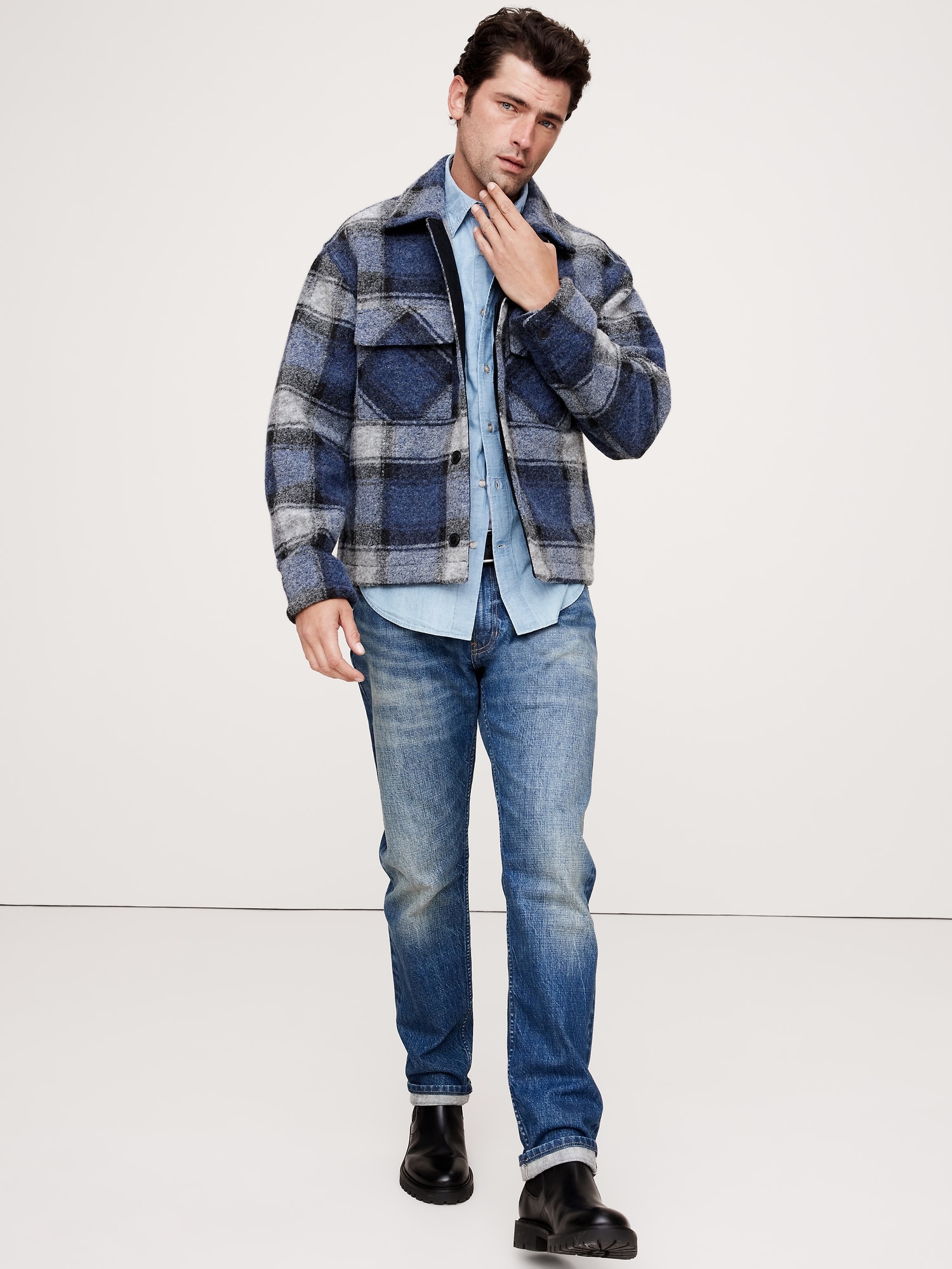 Standard-Fit Chambray Shirt