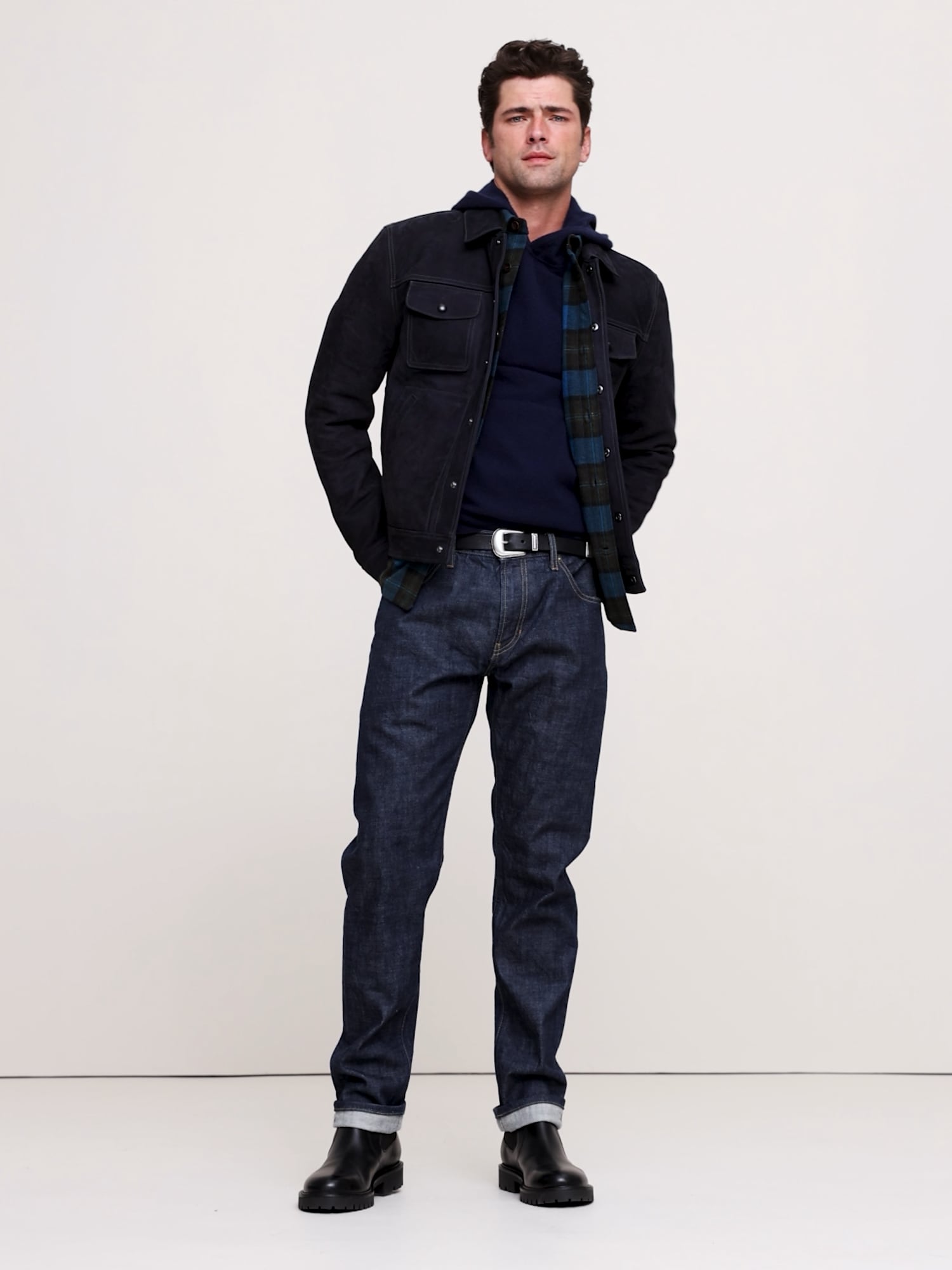 Image number 2 showing, Nubuck Leather Trucker Jacket