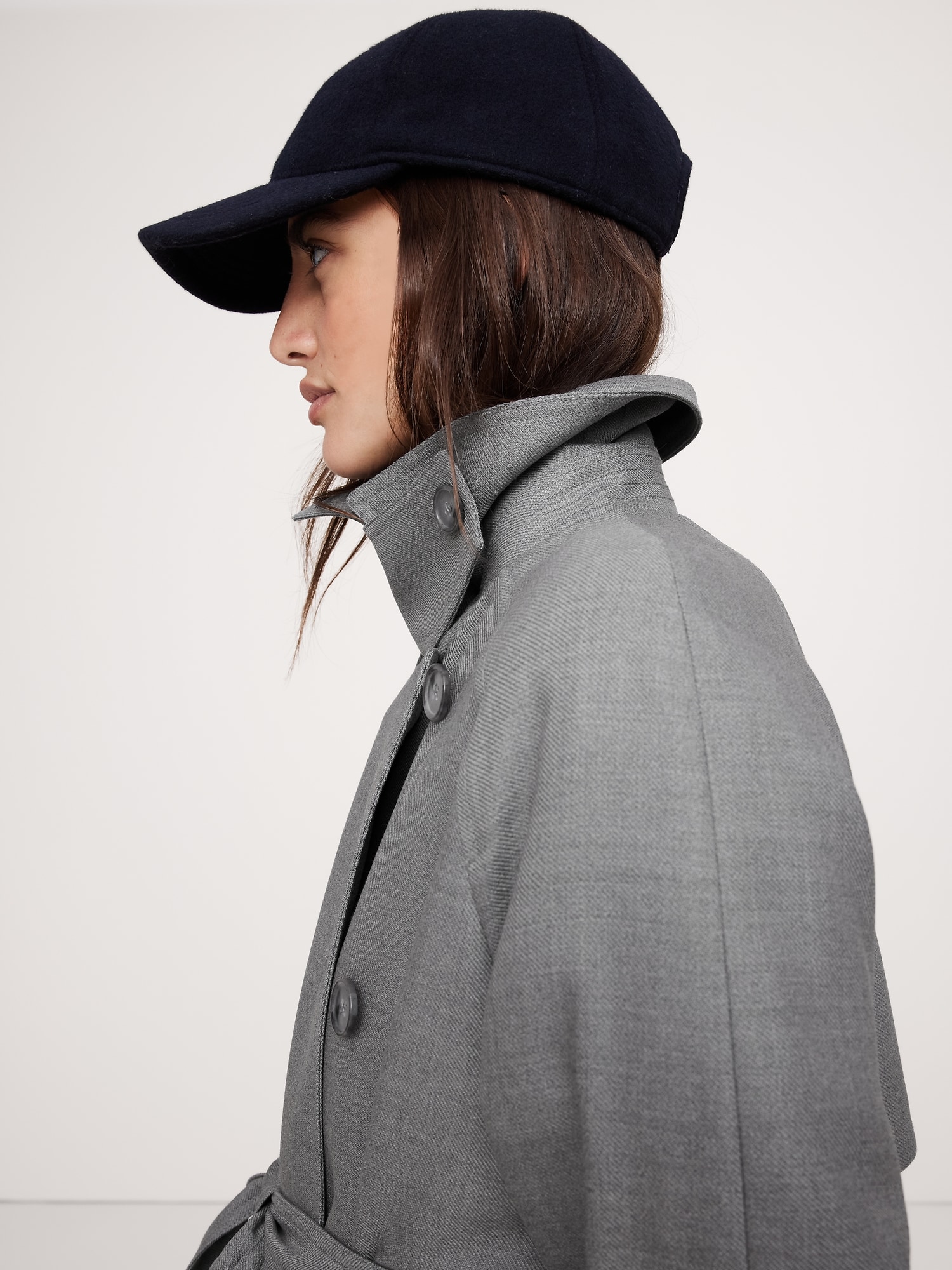 Water-Repellant Italian Wool Trench Coat