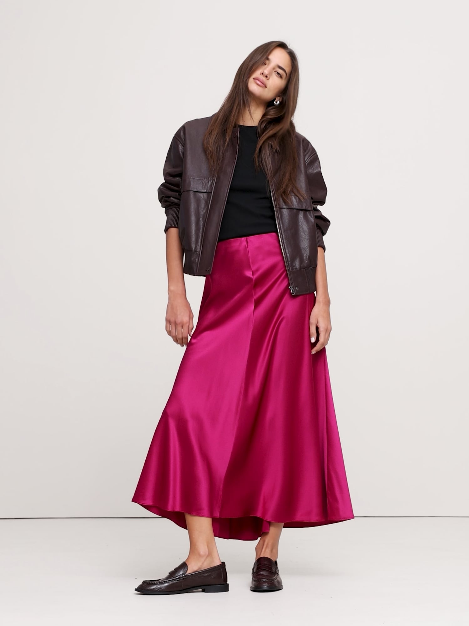 Image number 2 showing, Bias-Cut Silk Midi Skirt