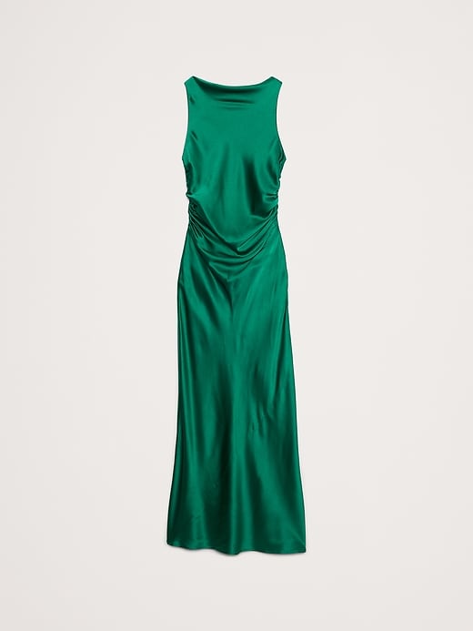 Silk Cowl-Neck Backless Maxi Dress | Banana Republic