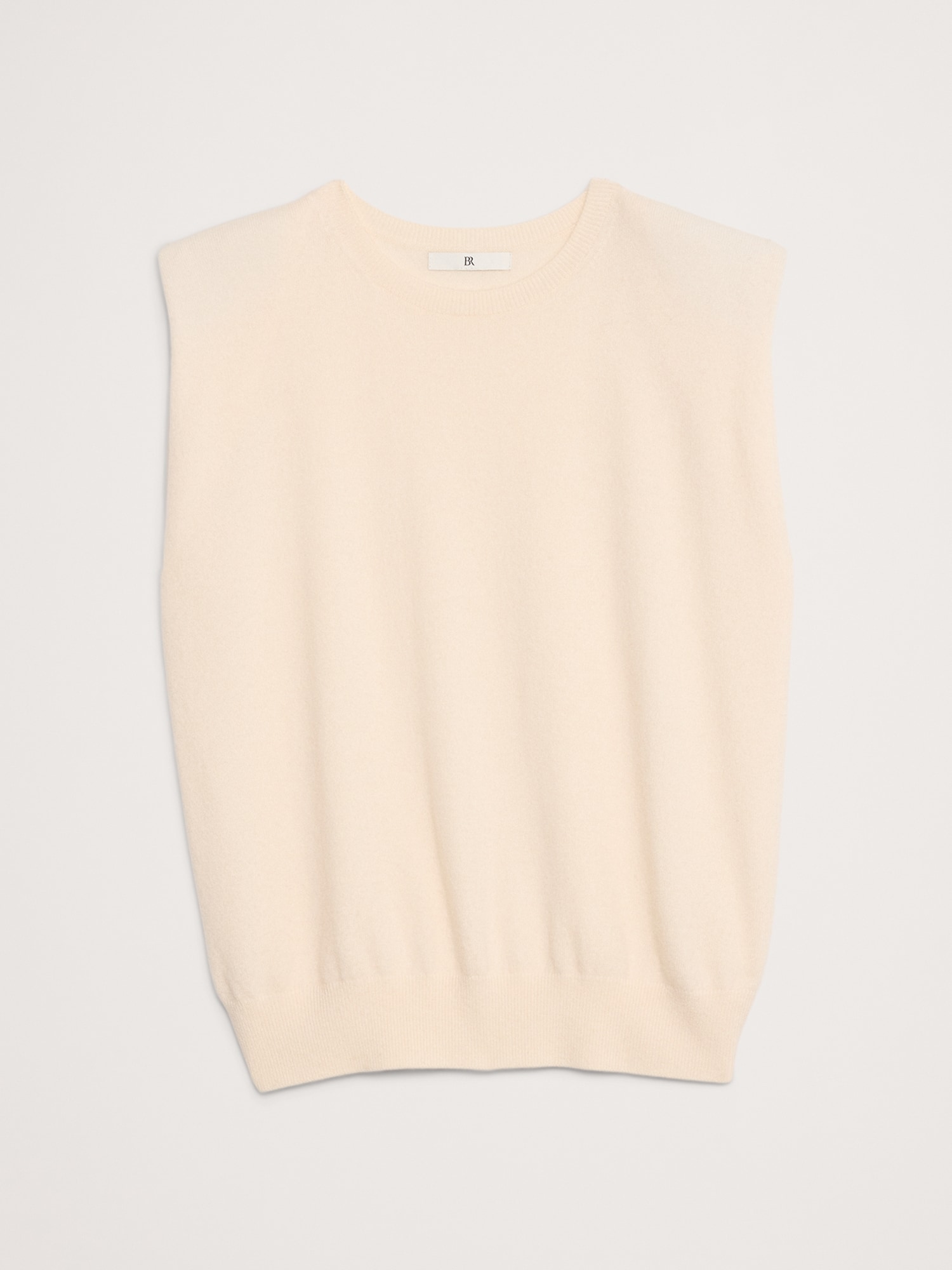 Cashmere Padded-Shoulder Top