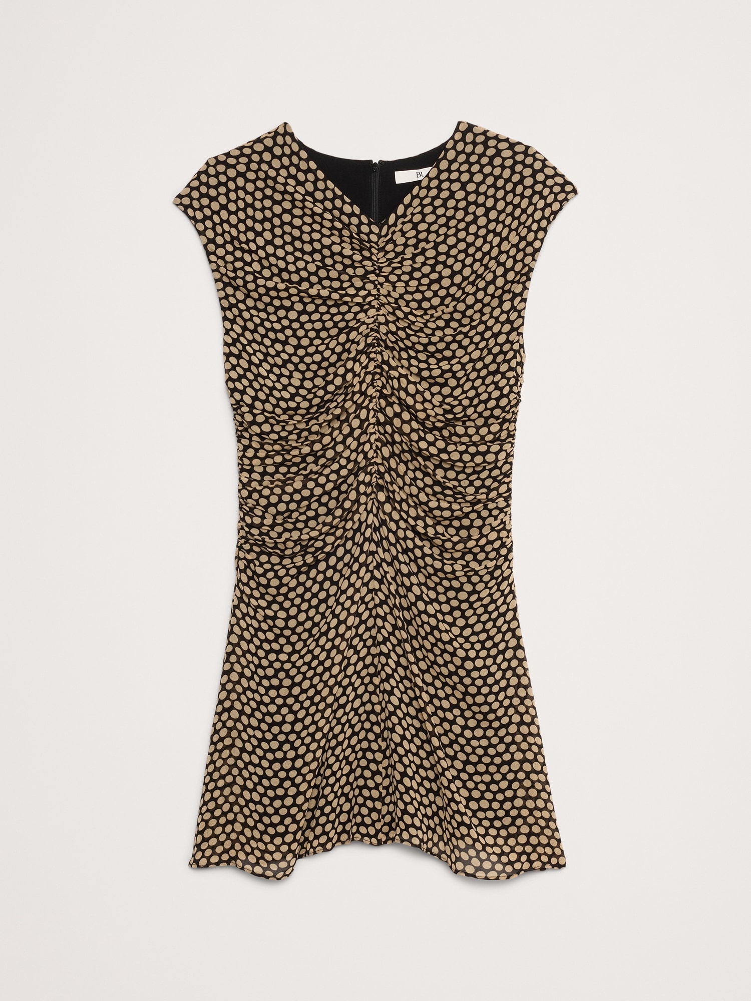 Georgette Ruched-Front Mini Dress