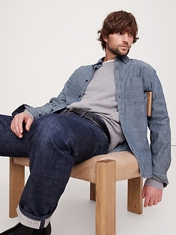 OLD JOE 【CHAMBRAY SHIRTS】 Standard-Fit Chambray Shirt | Banana Republic