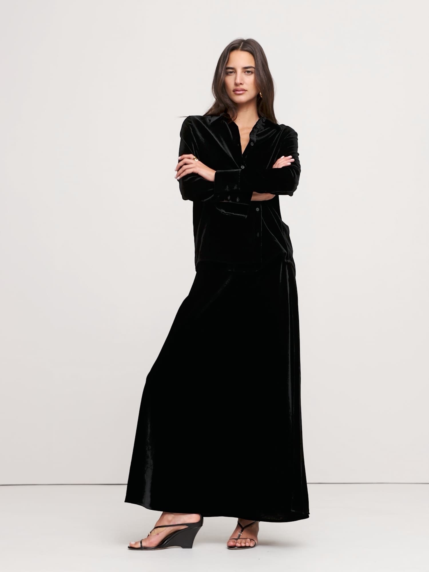 Image number 2 showing, Velvet Asymmetrical Shirt
