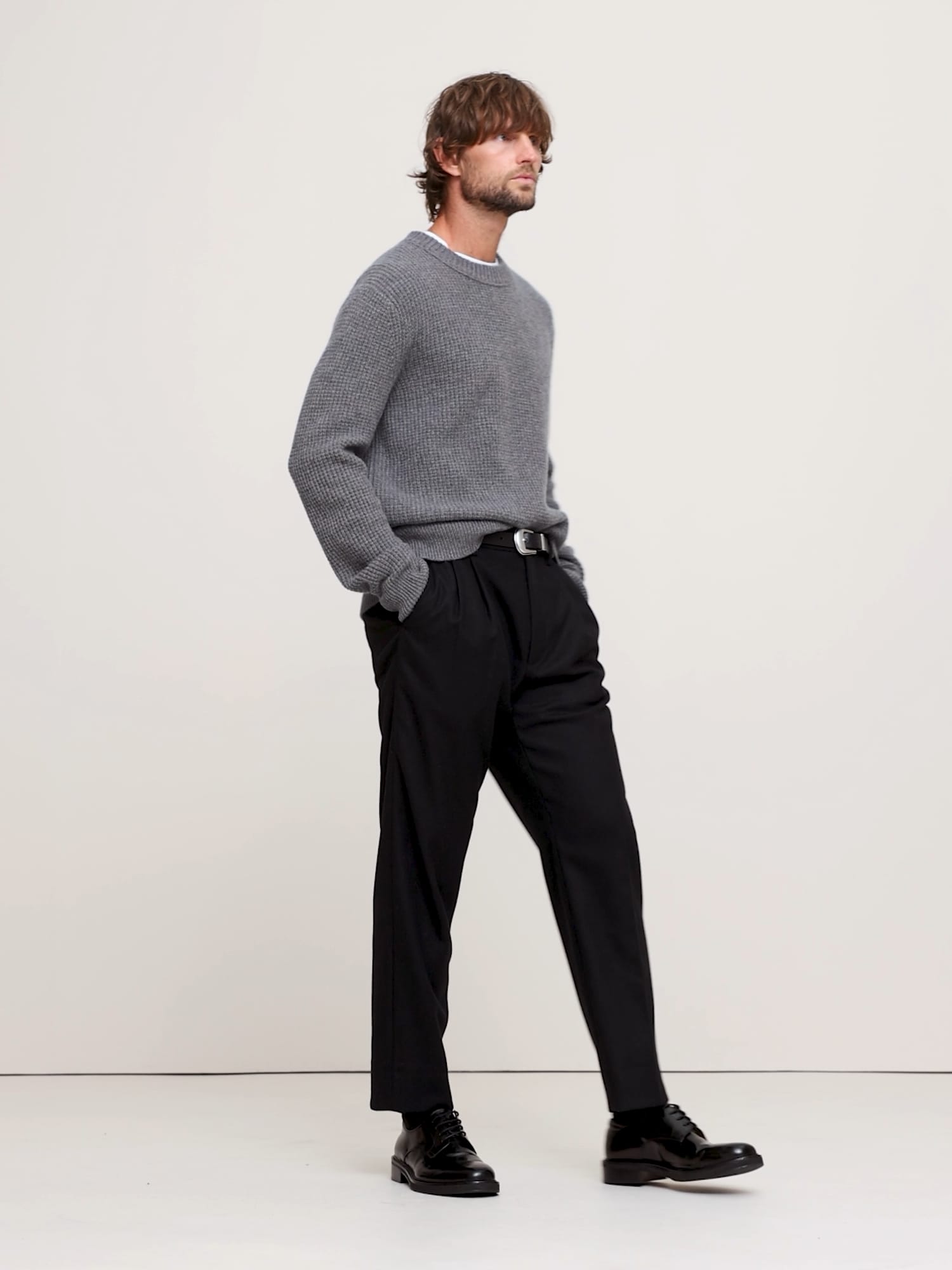 Image number 2 showing, Merino-Cashmere Waffle-Knit Sweater