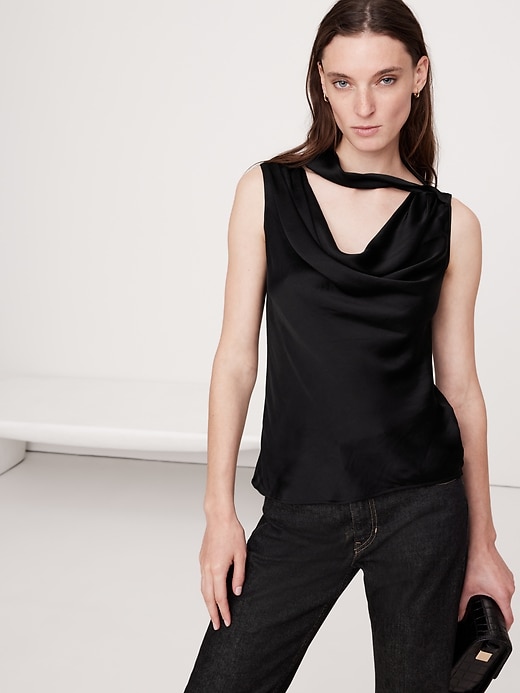 【kyon.01 】AMERI CLARA SATIN TANK TOP CLARA SATIN TANK TOP