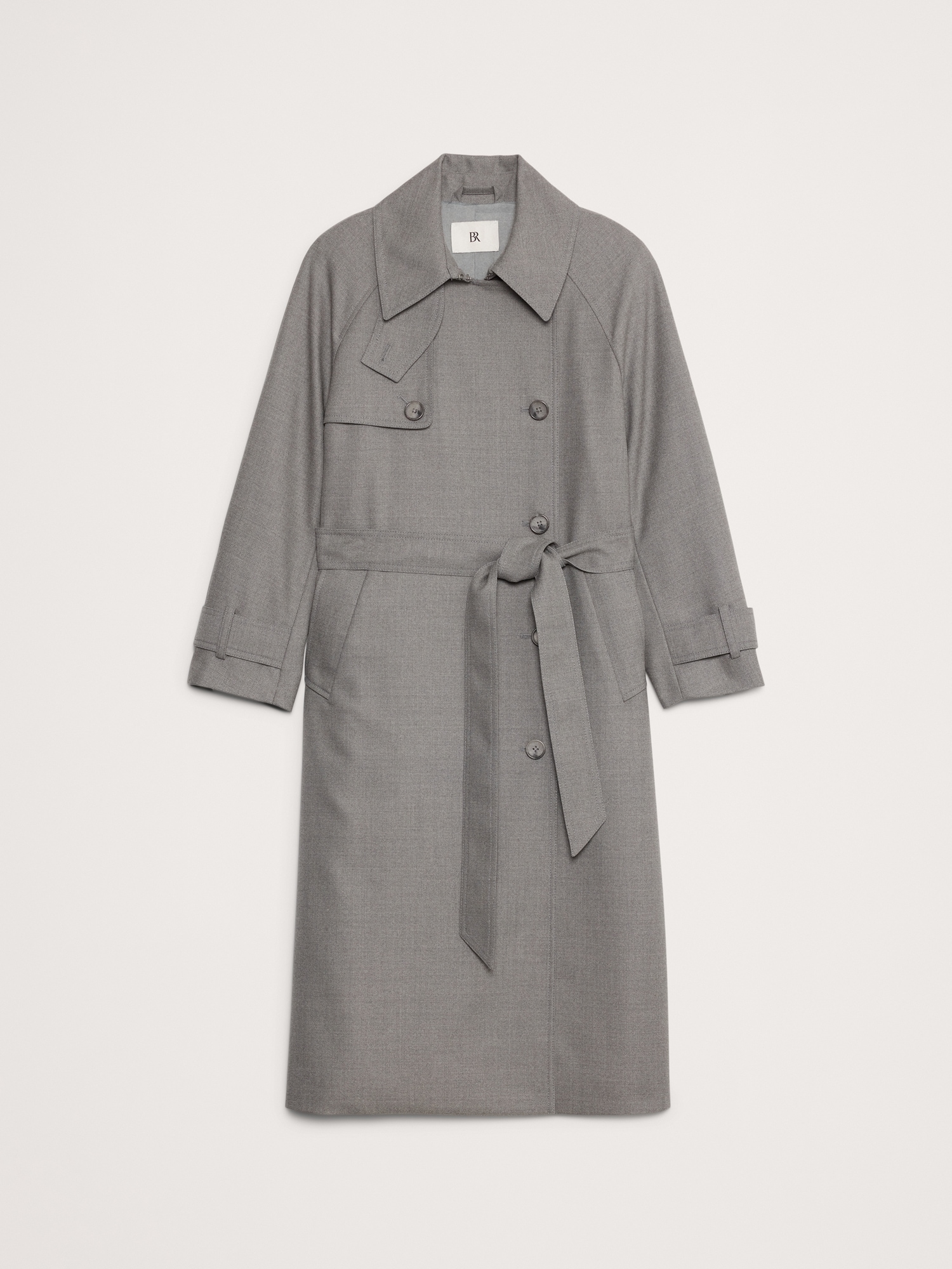 Water-Repellant Italian Wool Trench Coat