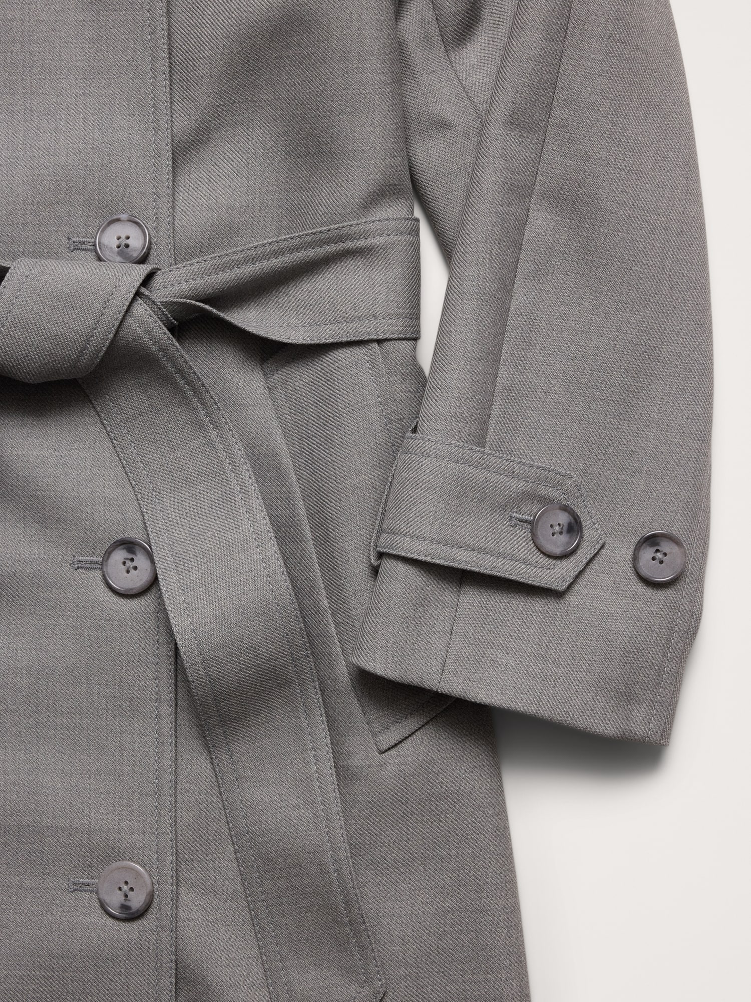 Water-Repellant Italian Wool Trench Coat