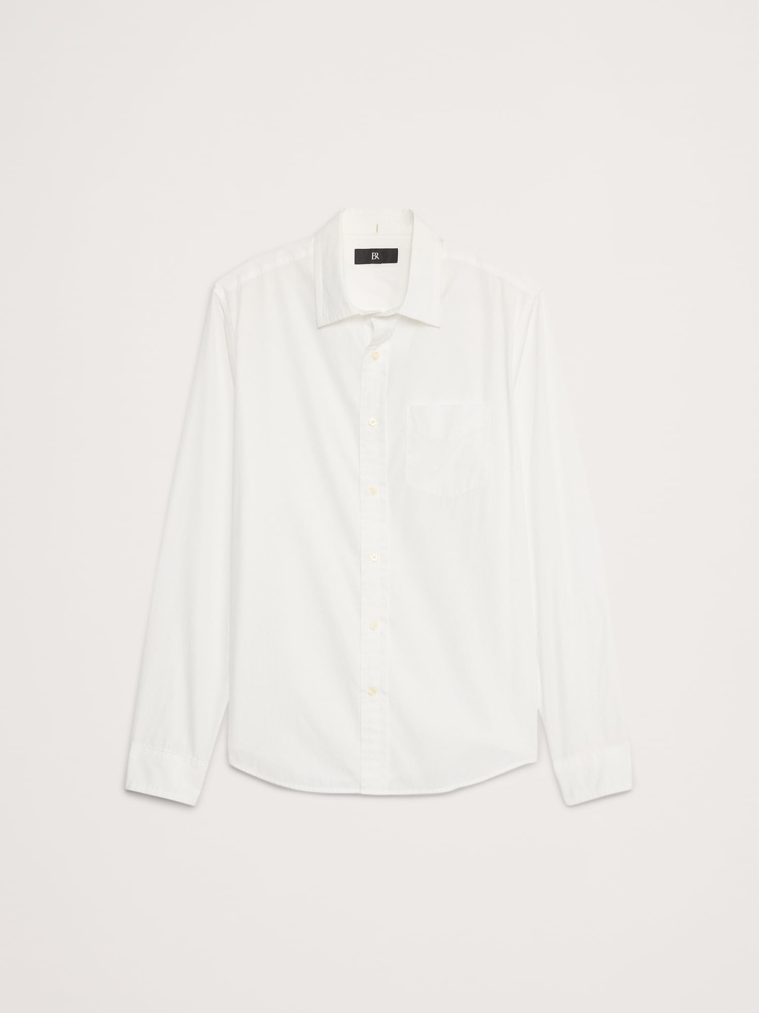 Standard-Fit Washed Cotton Poplin Shirt