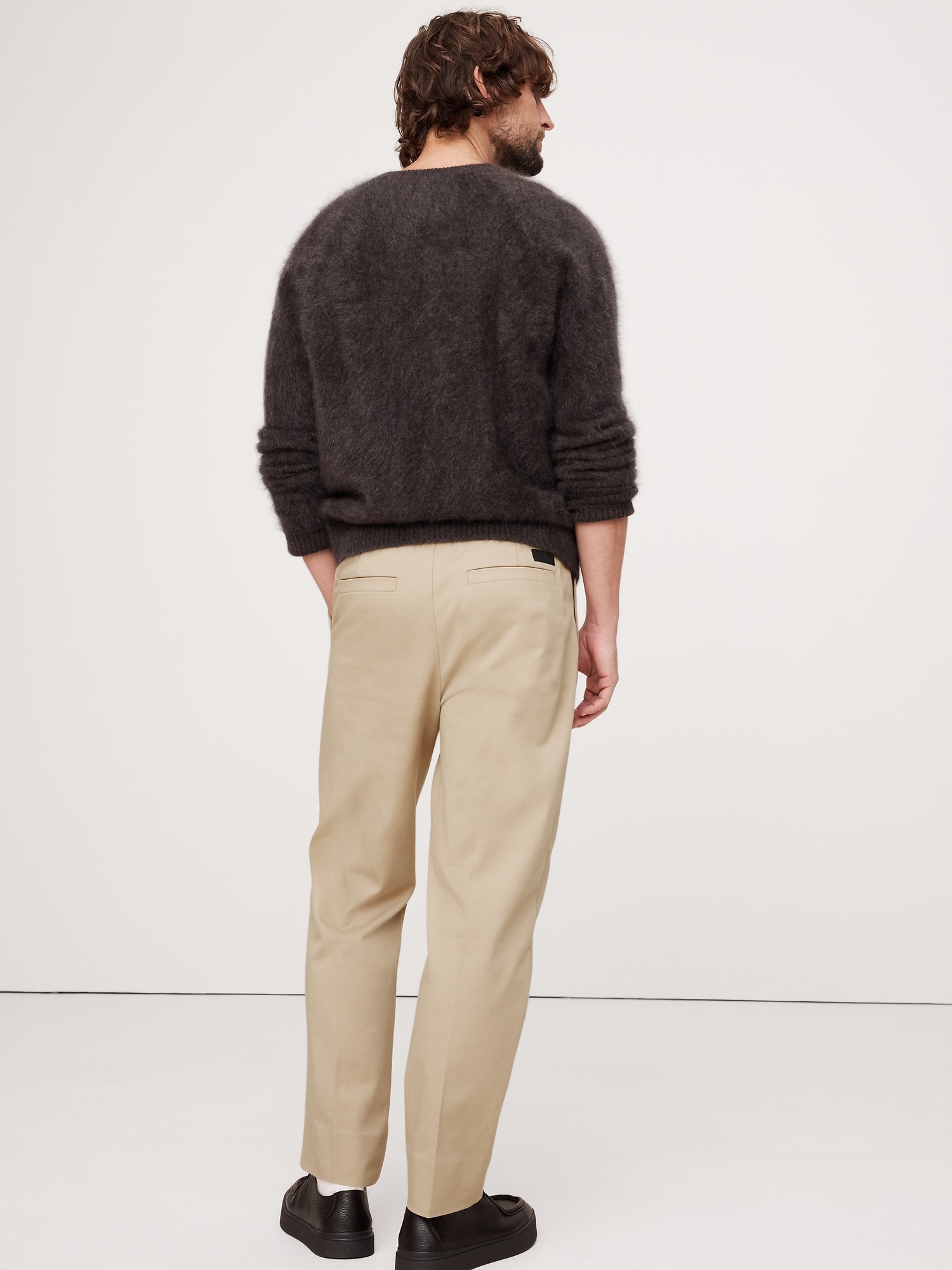 Pleated Cropped Italian-Stretch Chino