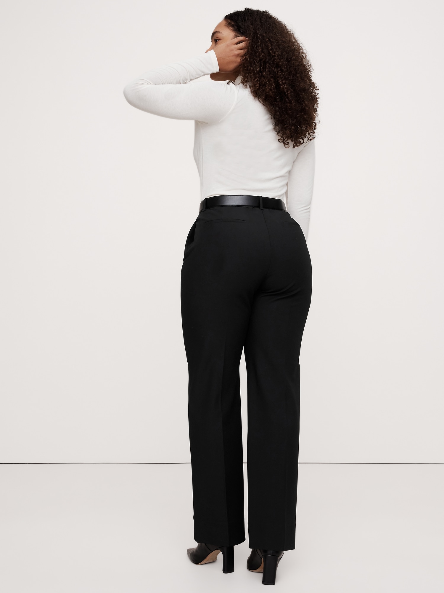 High-Rise Modern Straight Refined Pant