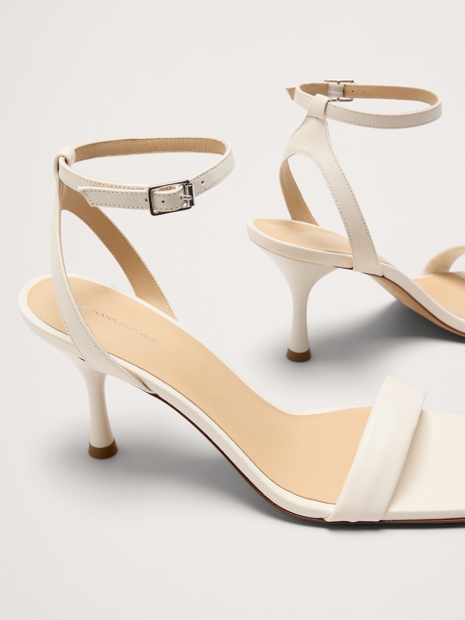 Contorno Leather Flare-Heel Sandal