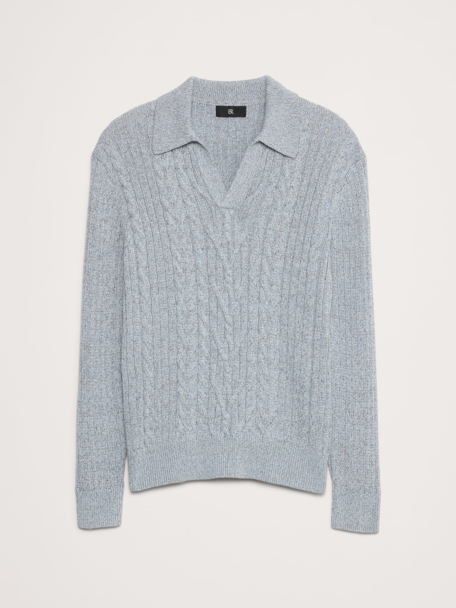 Relaxed Cotton Cable-Knit Sweater Polo