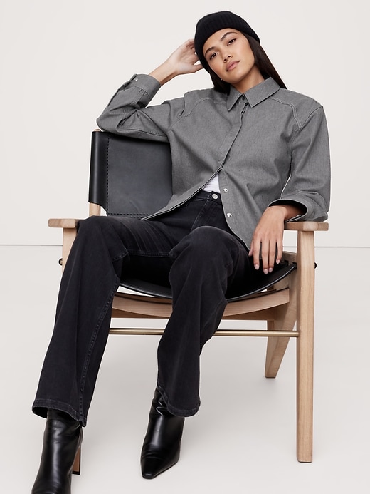 Tailored Denim Overshirt | Banana Republic