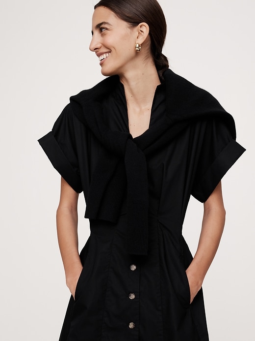 Cotton Poplin Shirt Dress | Banana Republic