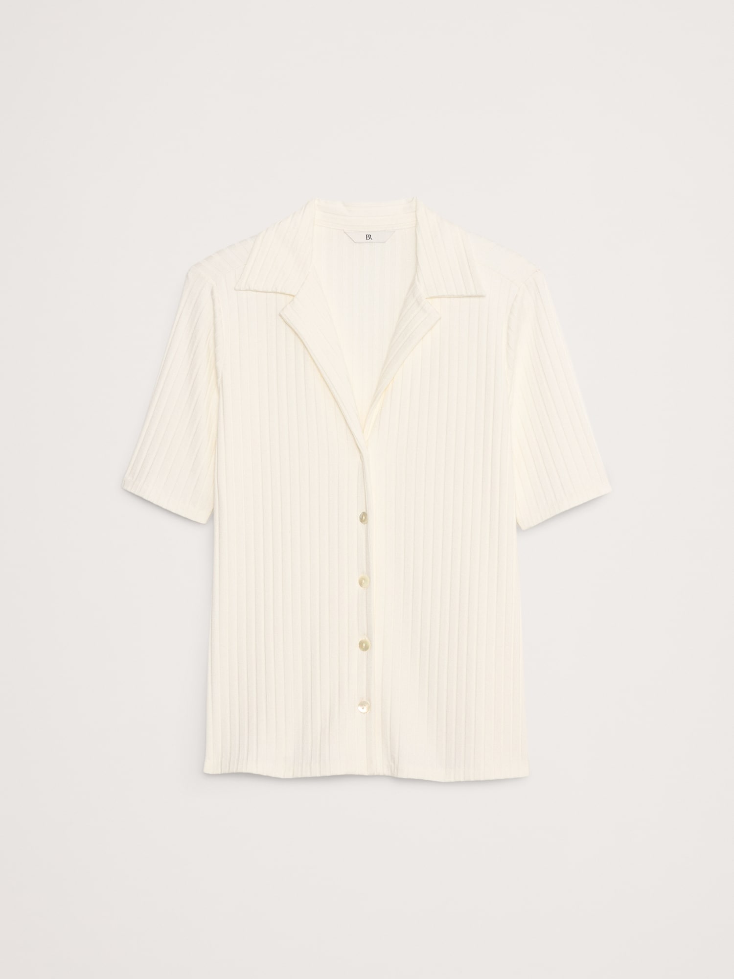 Ribbed Short-Sleeve Resort Shirt