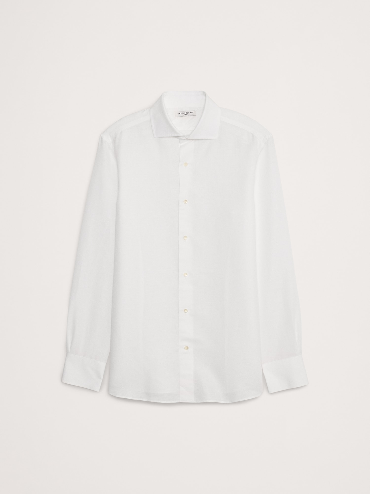 Slim-Fit Linen-Cotton Dress Shirt with Cutaway Collar