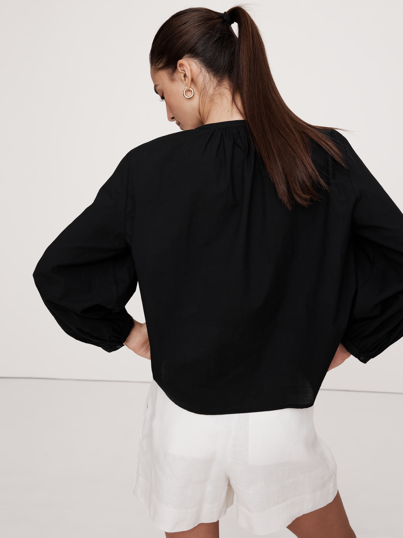 トップス TODAYFUL Piping Shirring Blouse Cotton Voile Shirred Blouse | Banana Republic