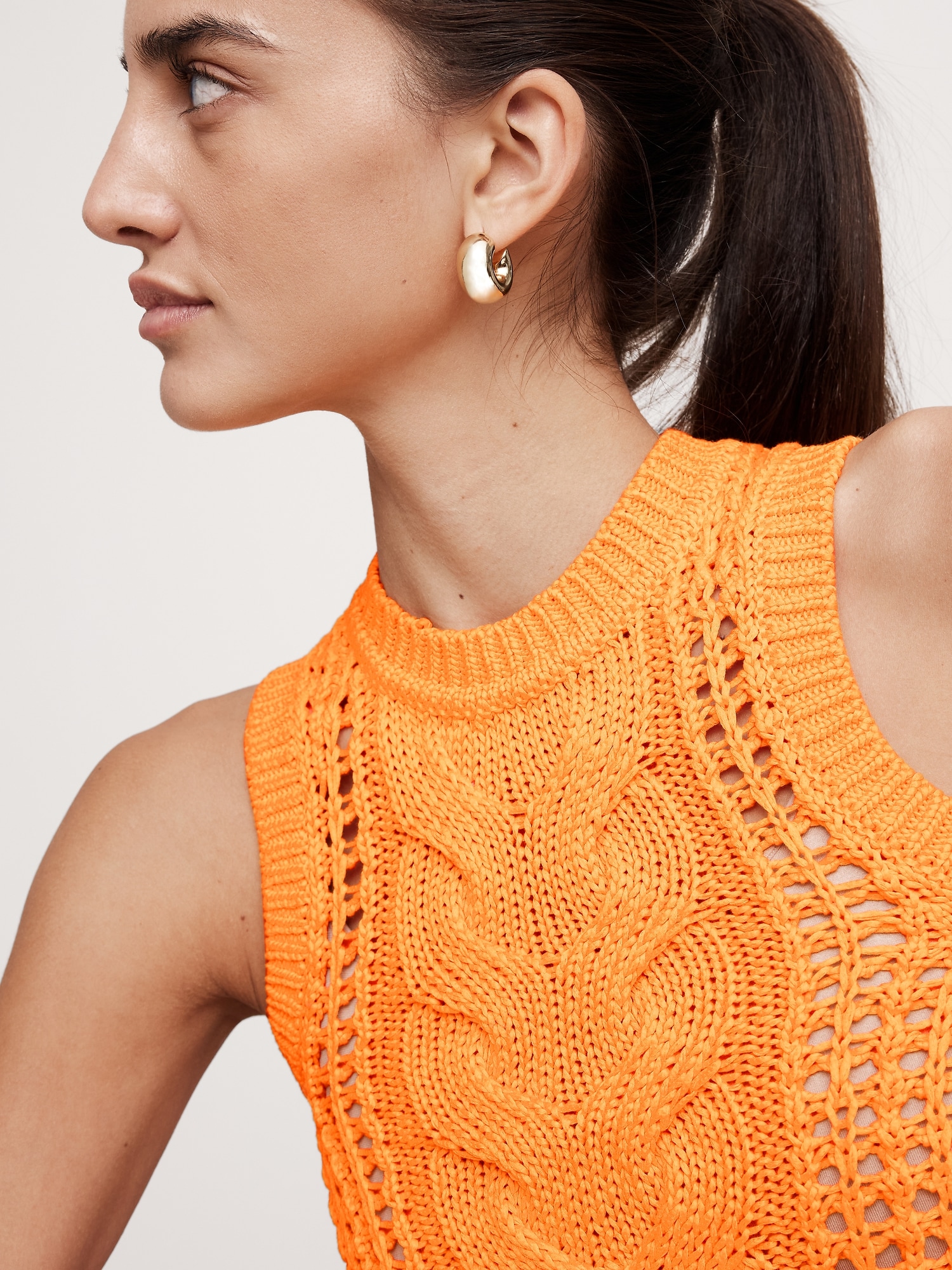 Cotton Cable-Knit Tank