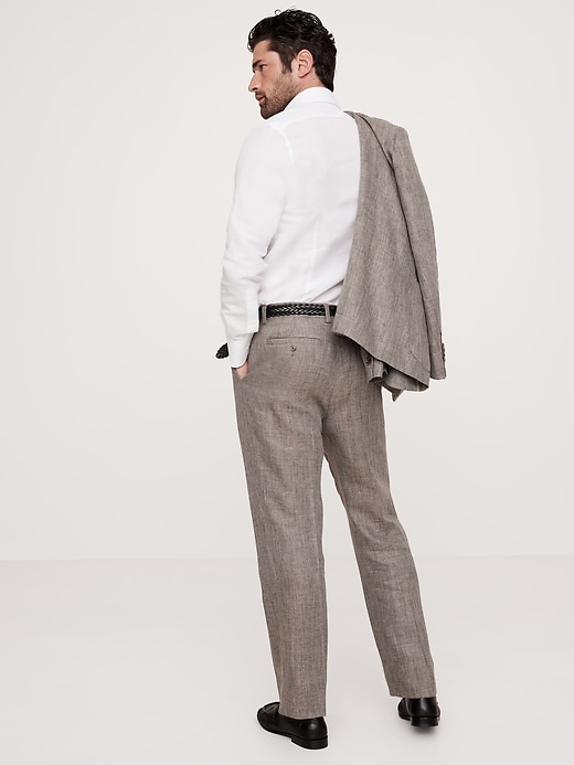 Herringbone Linen Straight Suit Pant | Banana Republic