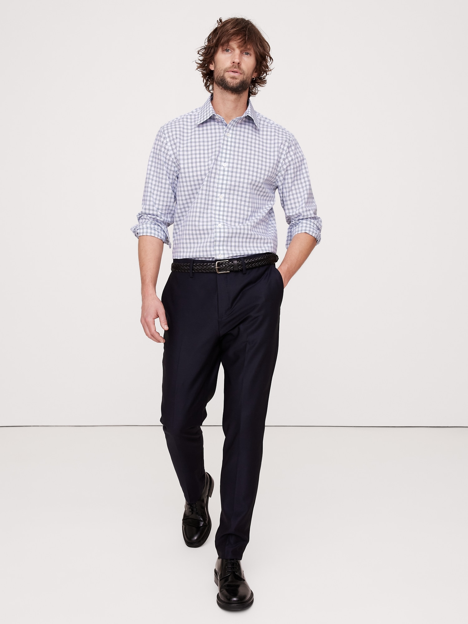 Standard-Fit Wrinkle-Resistant Dress Shirt - Blue