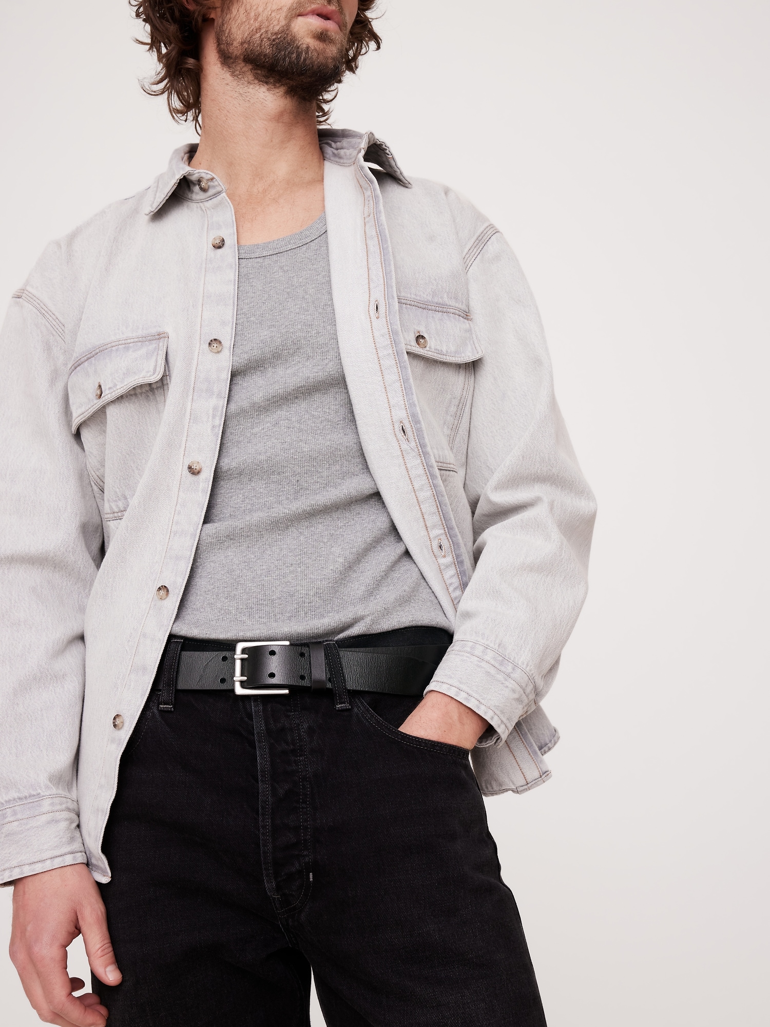 Double-Prong Leather Belt