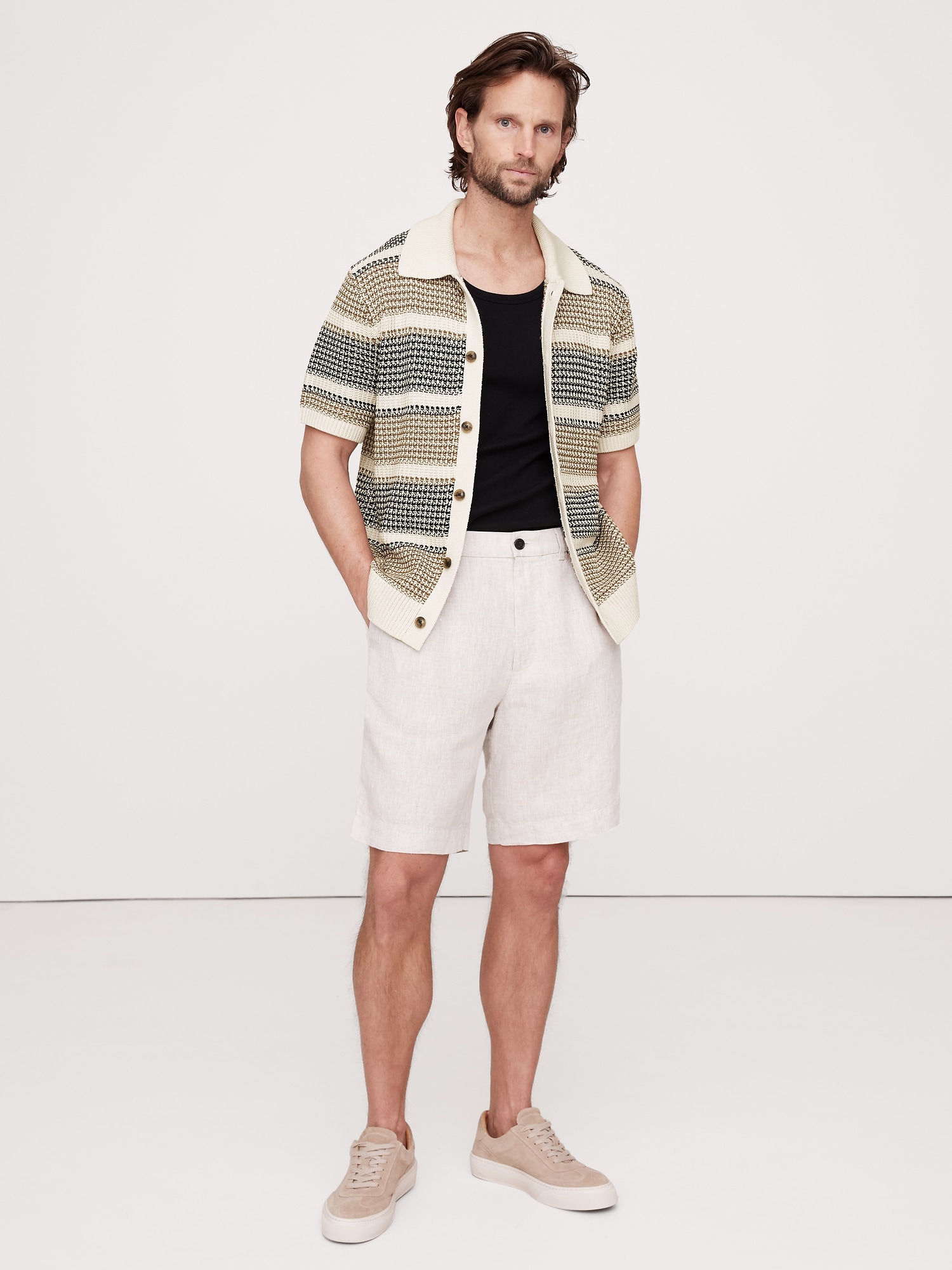 Stripe Polo Cardigan